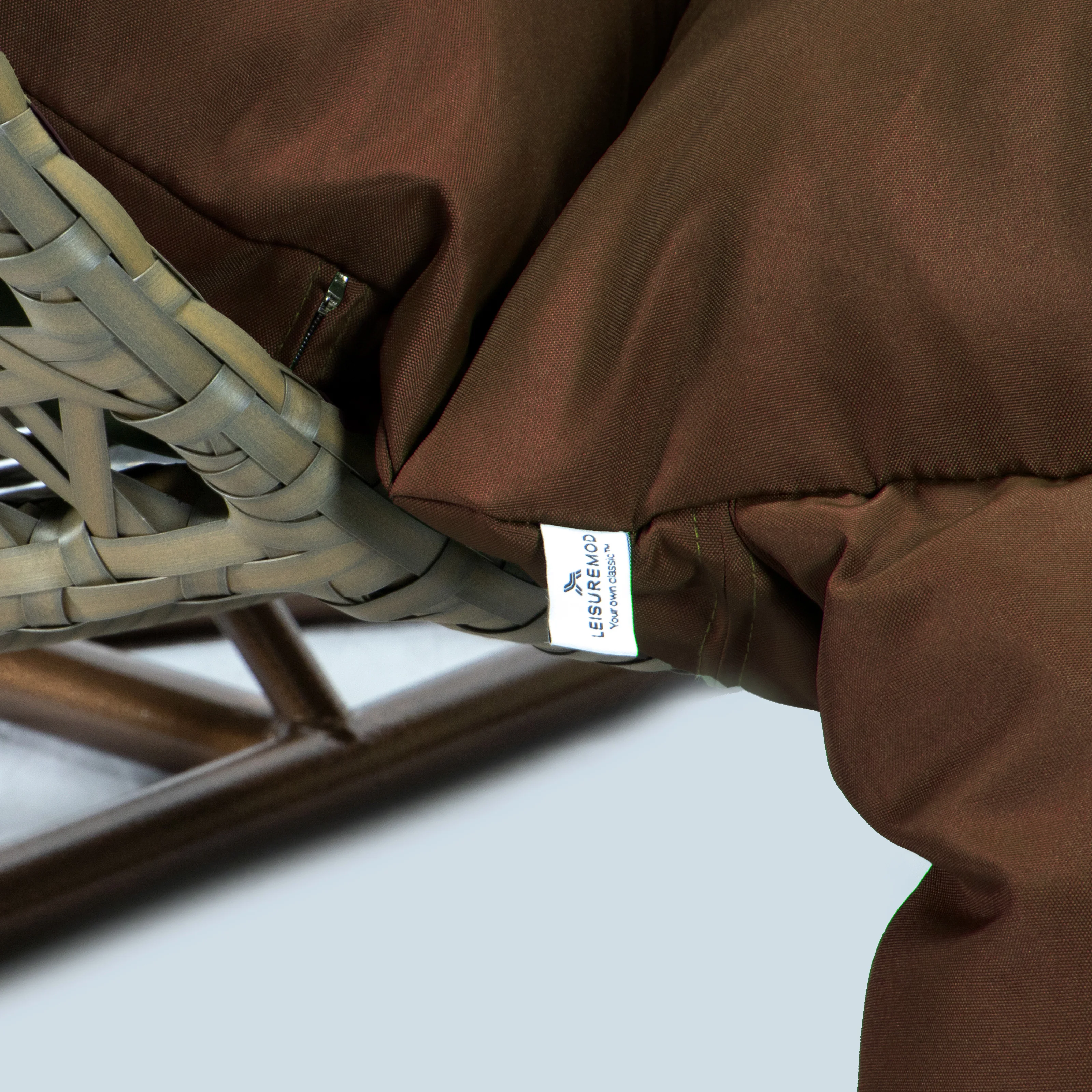 Beige Wicker Hanging 2 person Egg Swing Chair