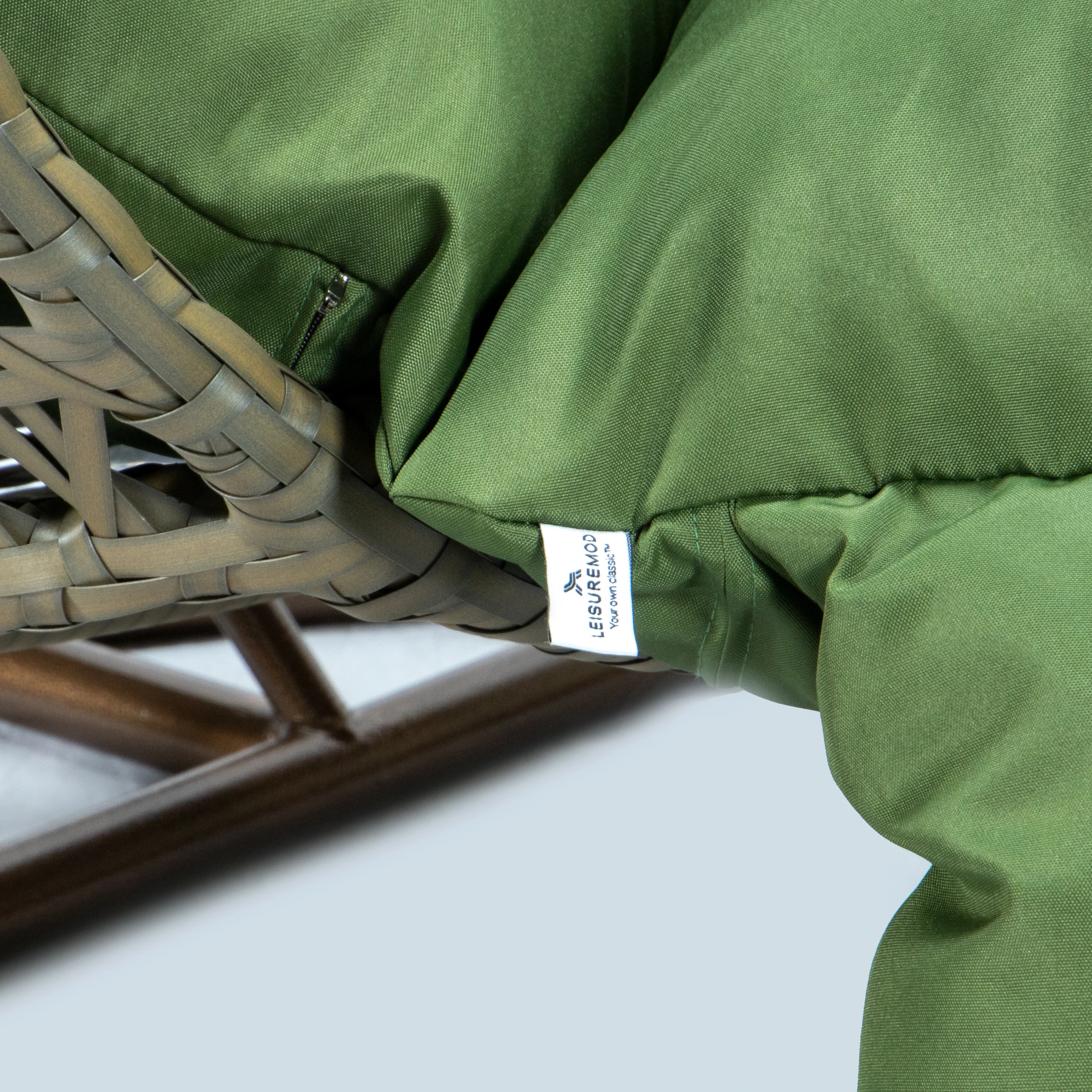 Beige Wicker Hanging 2 person Egg Swing Chair