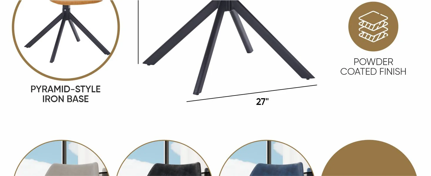 Markley Modern Leather Dining Swival Arm Chair in Light Brown