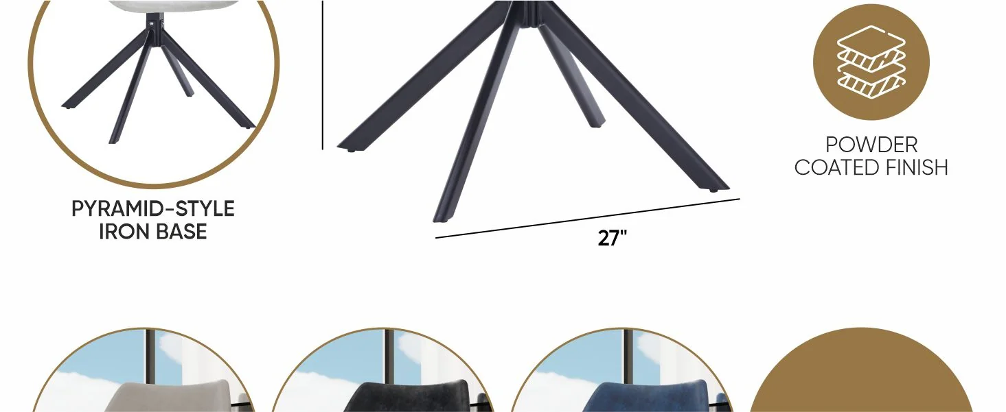 Markley Modern Leather Dining Swival Arm Chair in Light Grey