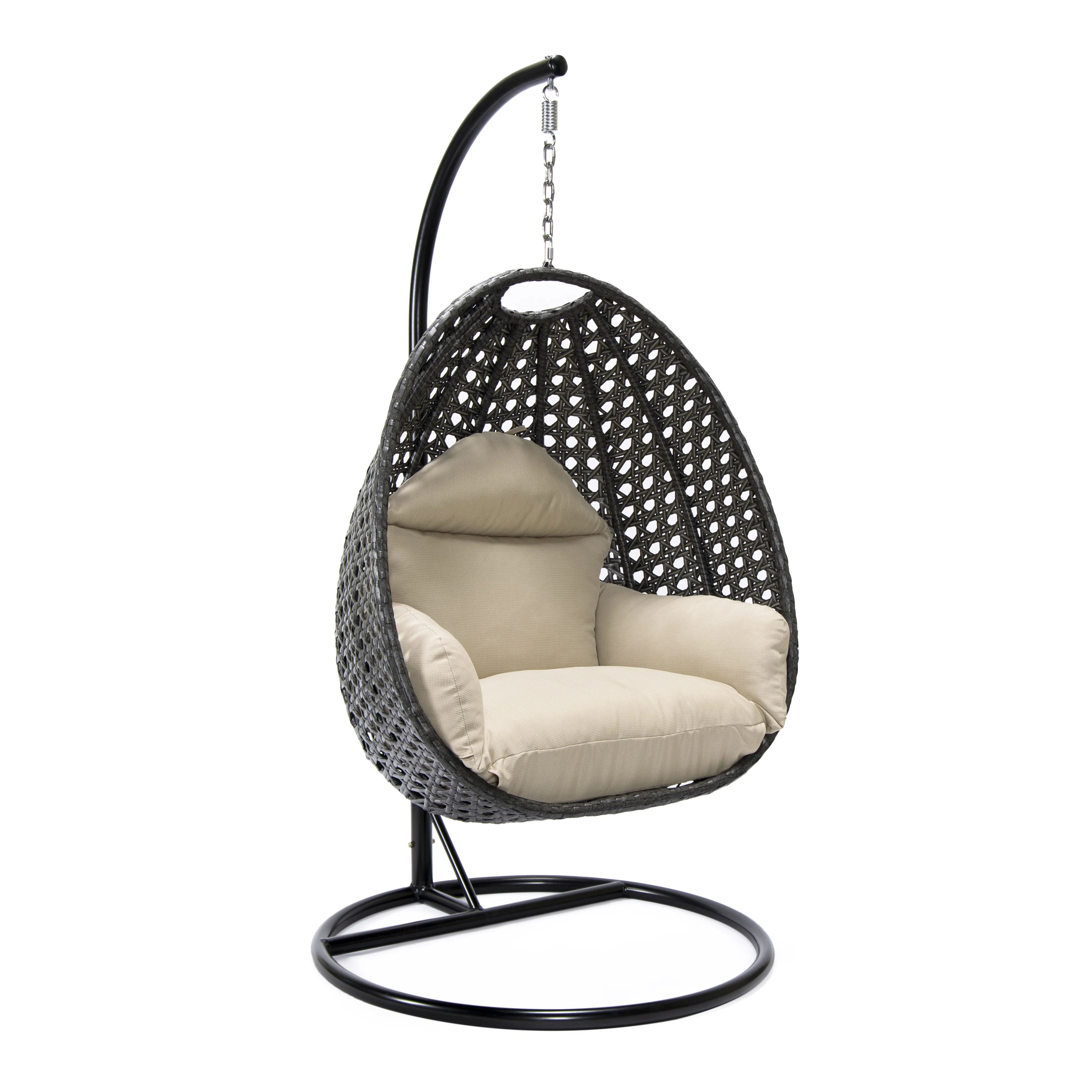 Charcoal Wicker Hanging Egg Swing Chair