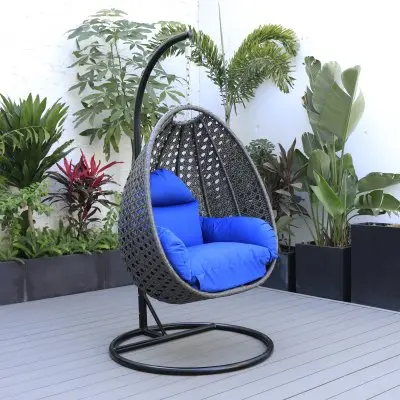 Charcoal Wicker Hanging Egg Swing Chair