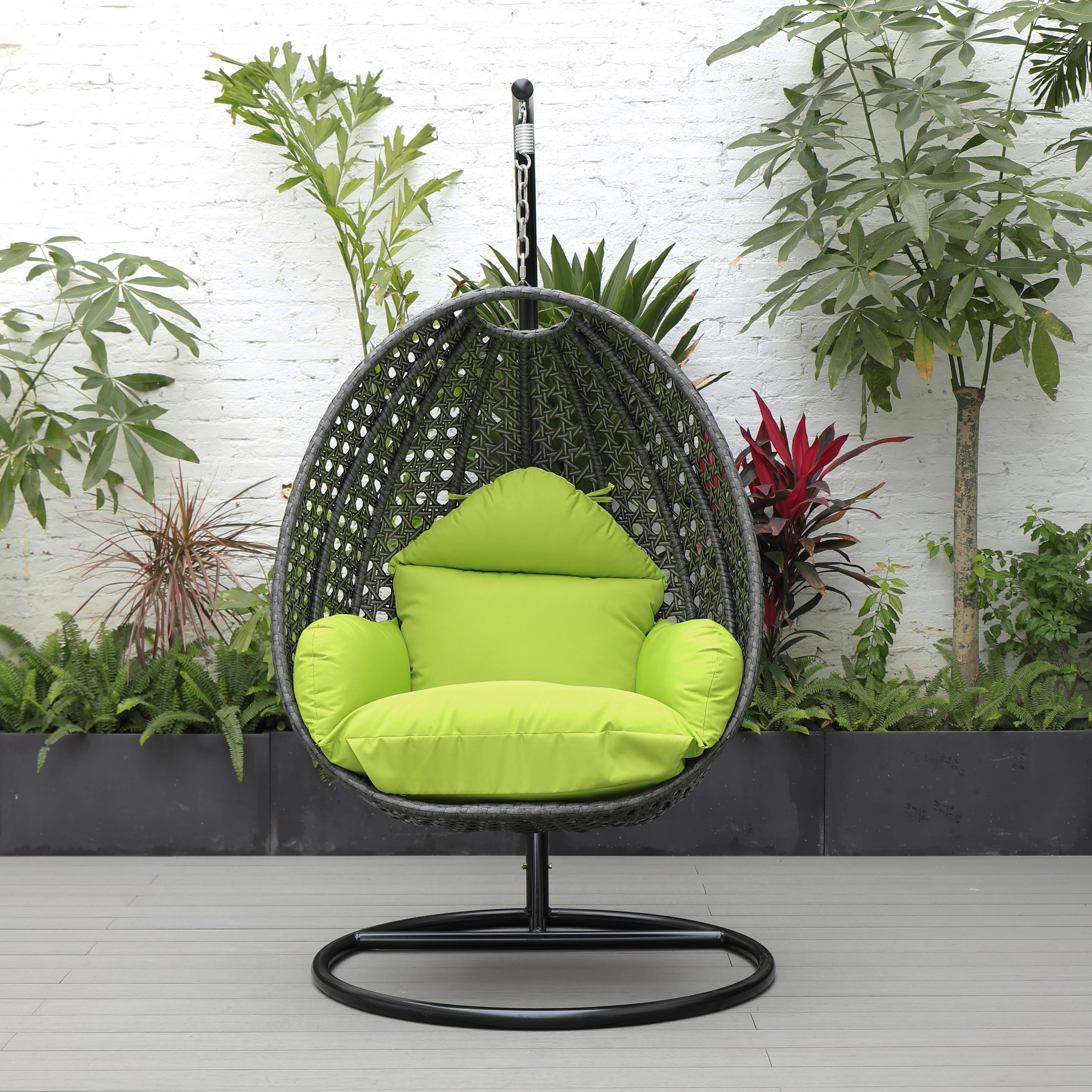 Charcoal Wicker Hanging Egg Swing Chair
