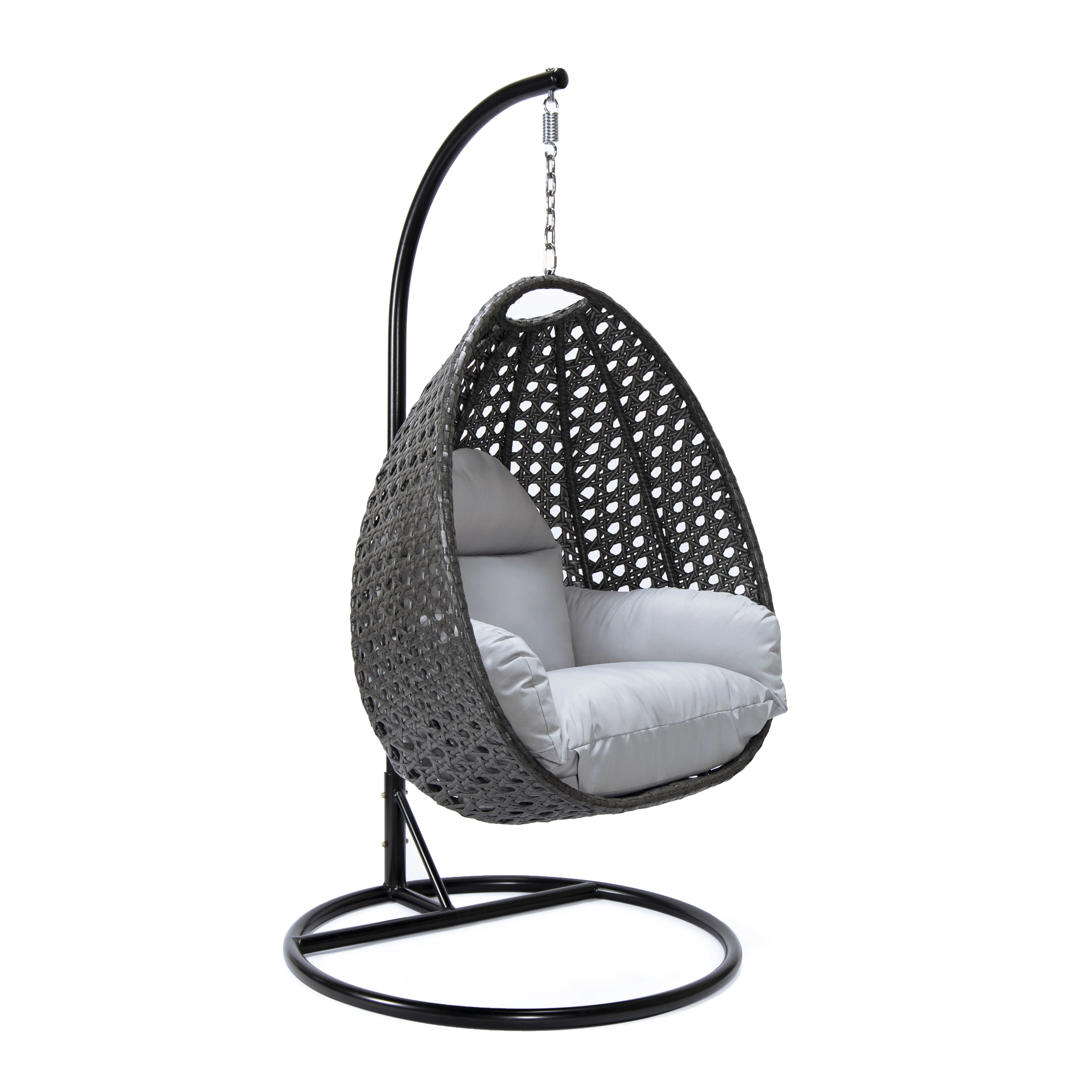 Charcoal Wicker Hanging Egg Swing Chair