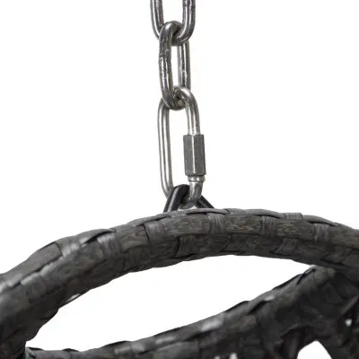 Charcoal Wicker Hanging Egg Swing Chair