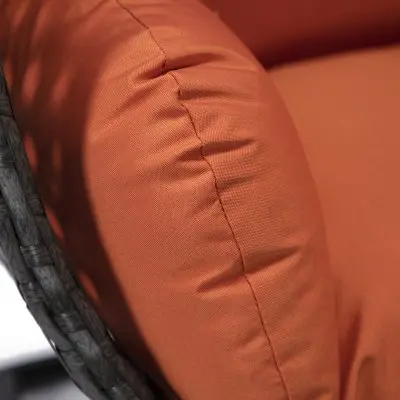 Charcoal Wicker Hanging Egg Swing Chair