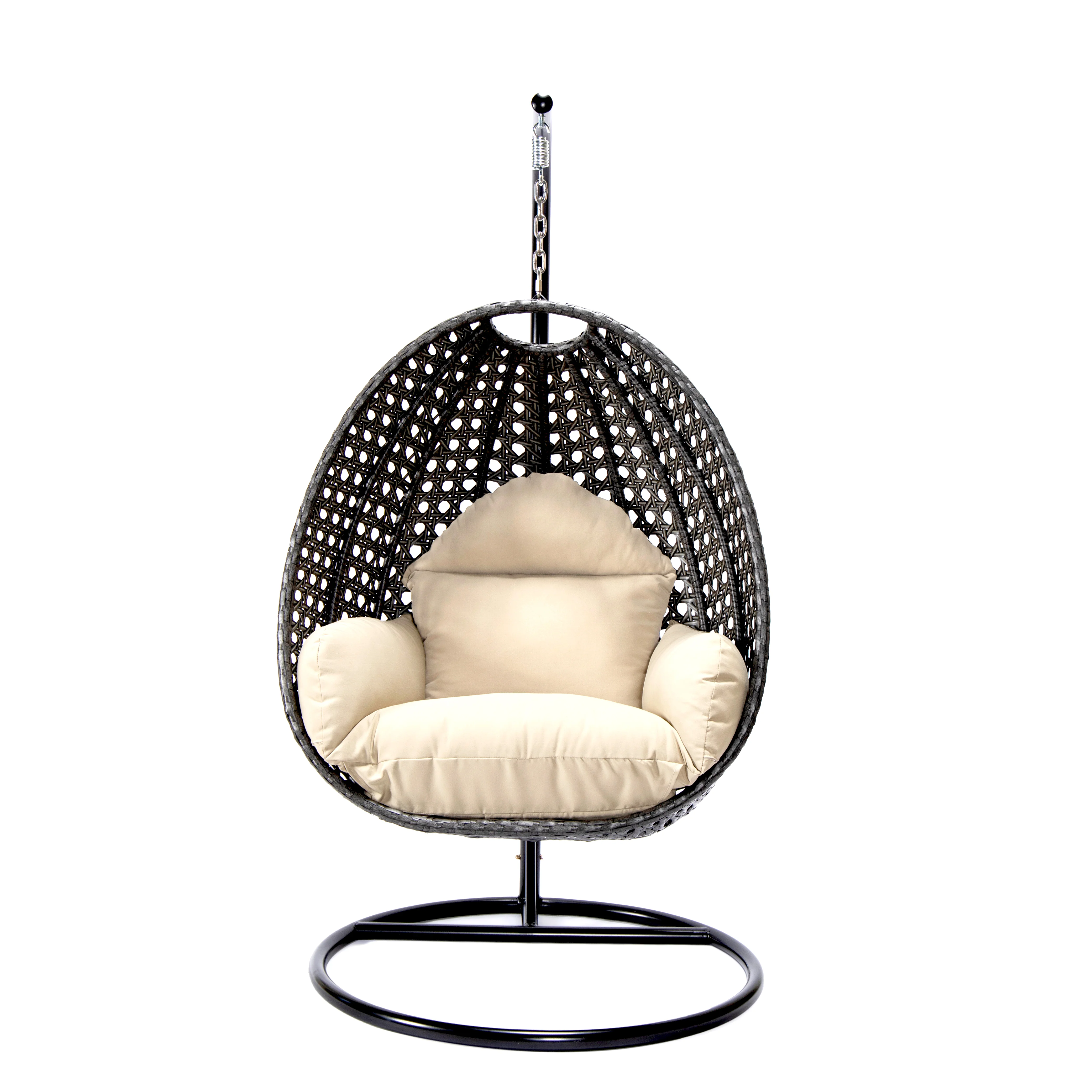 Charcoal Wicker Hanging Egg Swing Chair