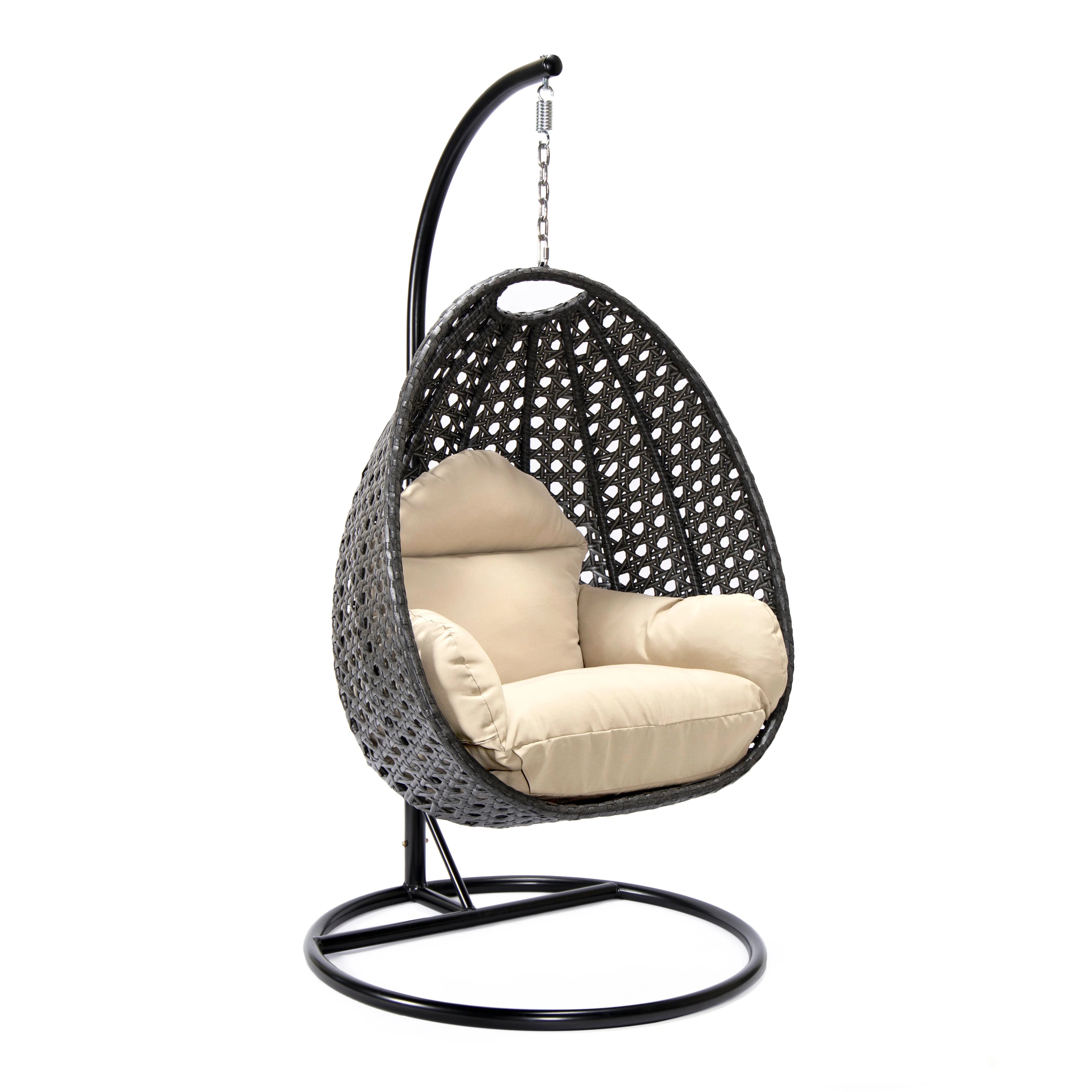 Charcoal Wicker Hanging Egg Swing Chair