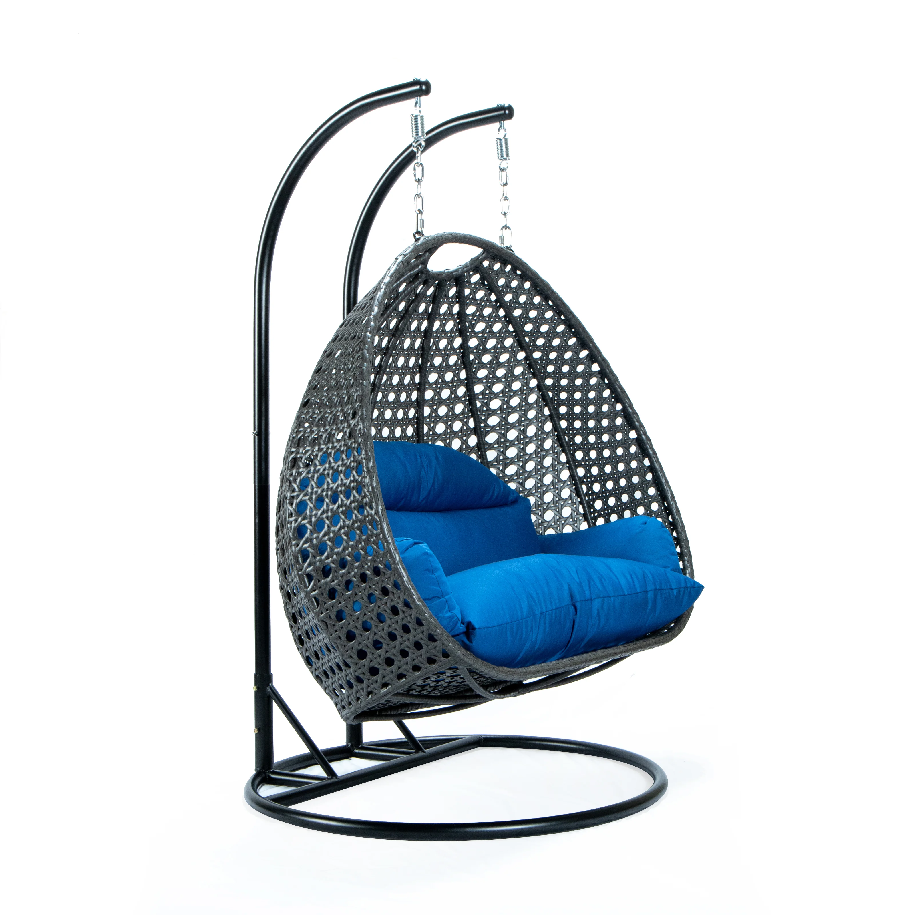 Charcoal Wicker Hanging 2 person Egg Swing Chair