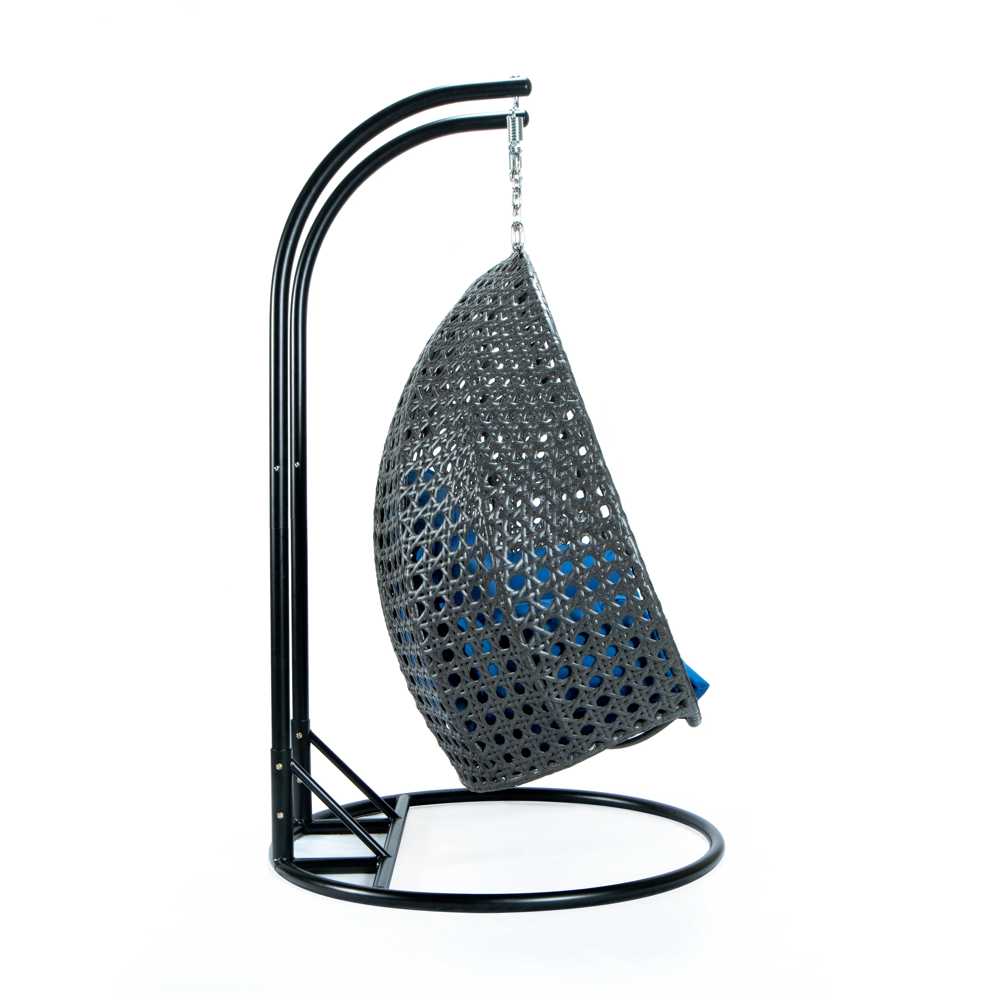 Charcoal Wicker Hanging 2 person Egg Swing Chair