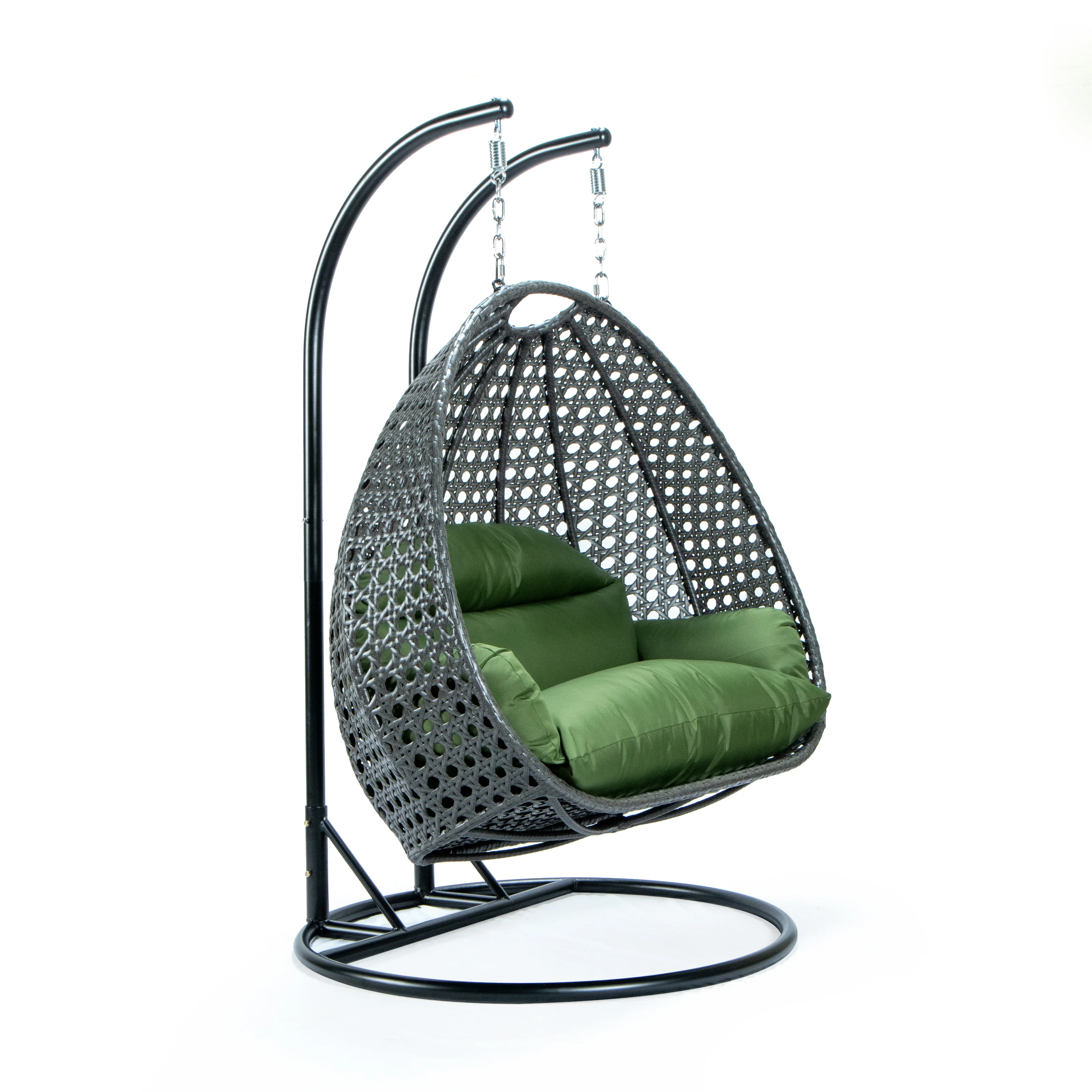 Charcoal Wicker Hanging 2 person Egg Swing Chair