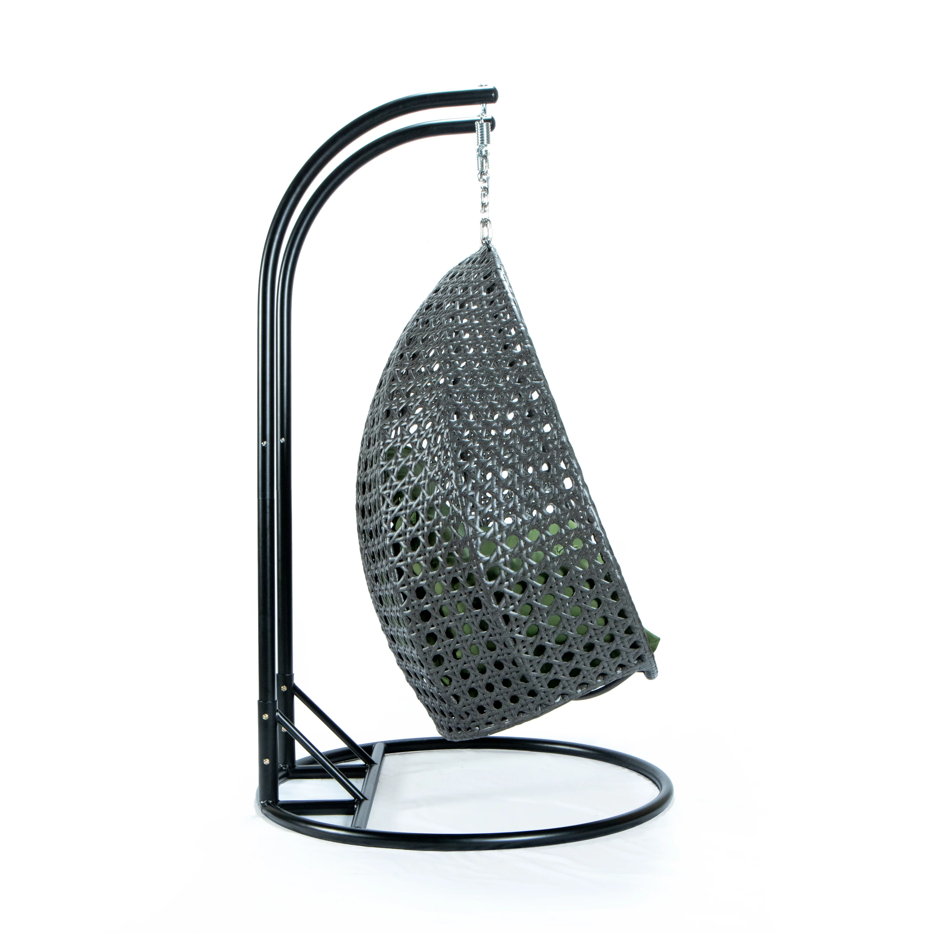 Charcoal Wicker Hanging 2 person Egg Swing Chair