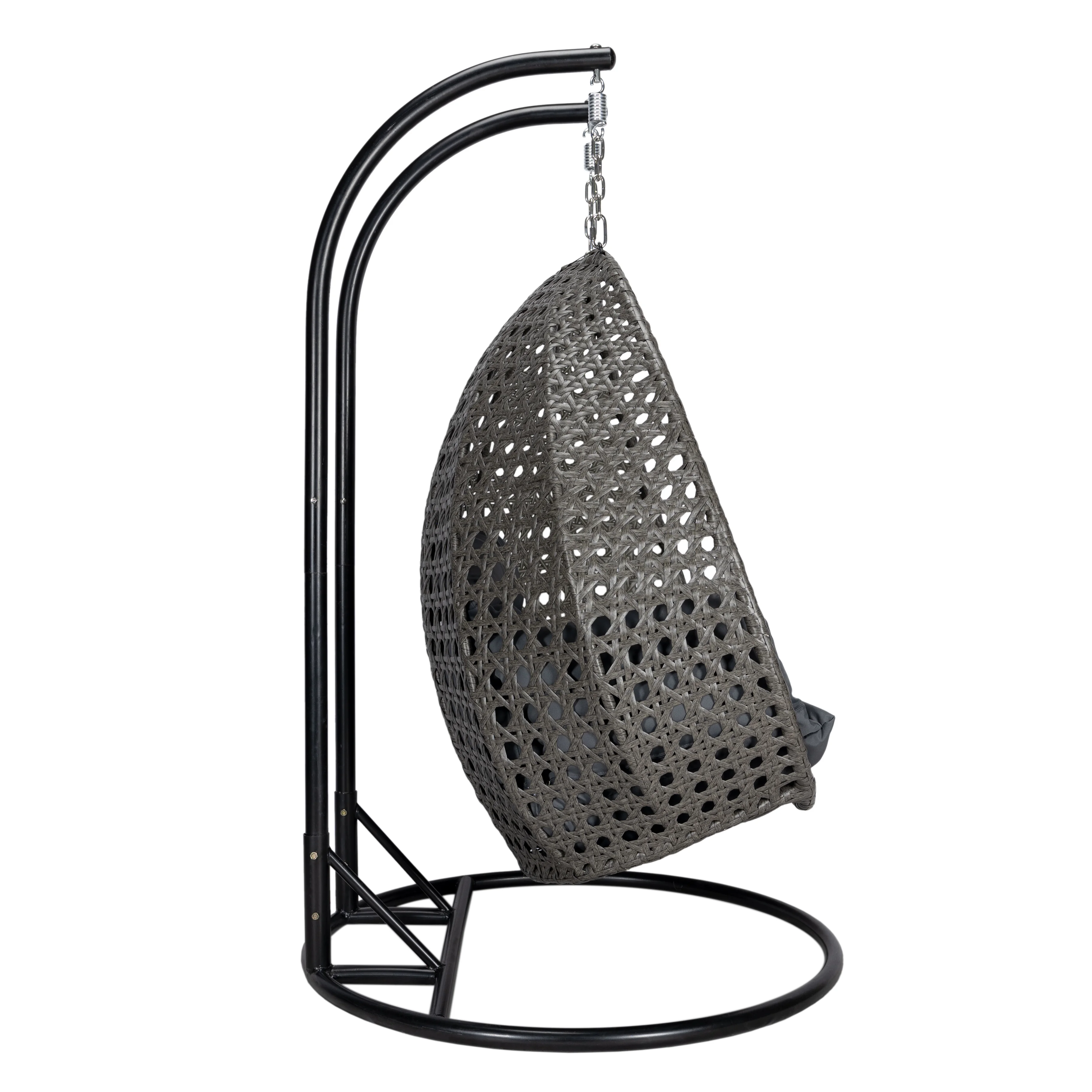 Charcoal Wicker Hanging 2 person Egg Swing Chair