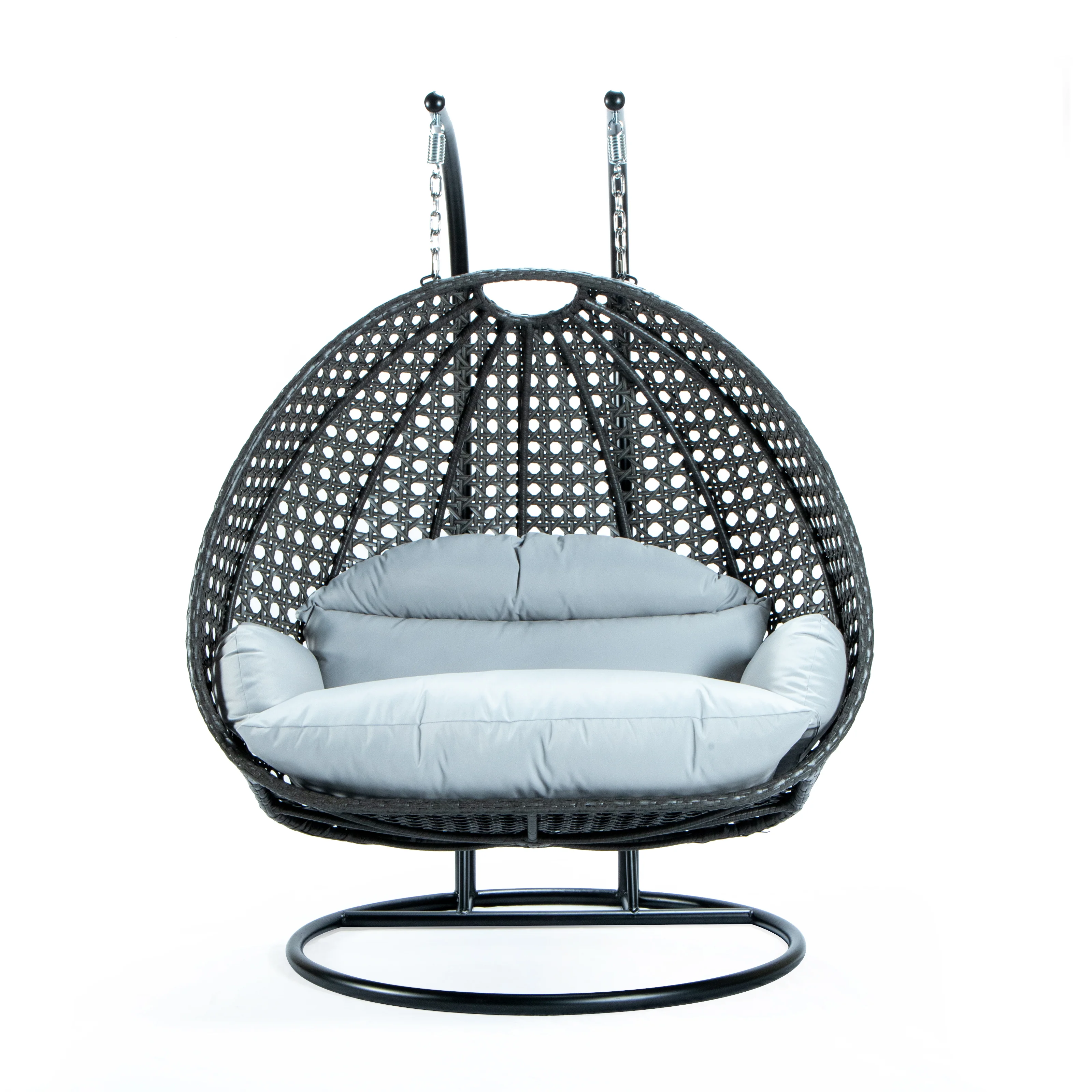 Charcoal Wicker Hanging 2 person Egg Swing Chair