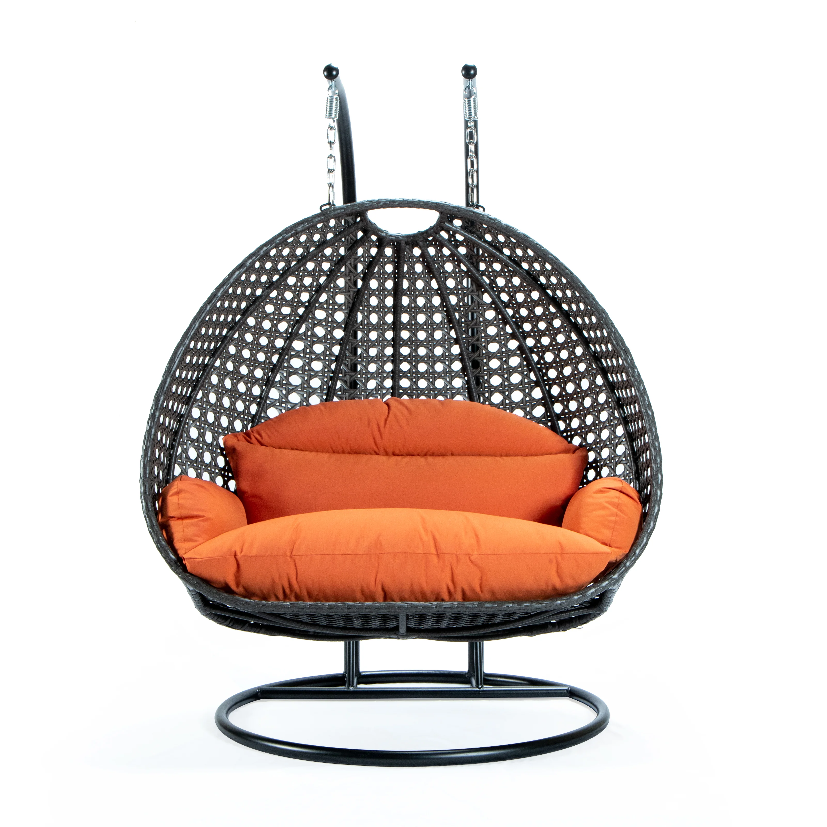Charcoal Wicker Hanging 2 person Egg Swing Chair
