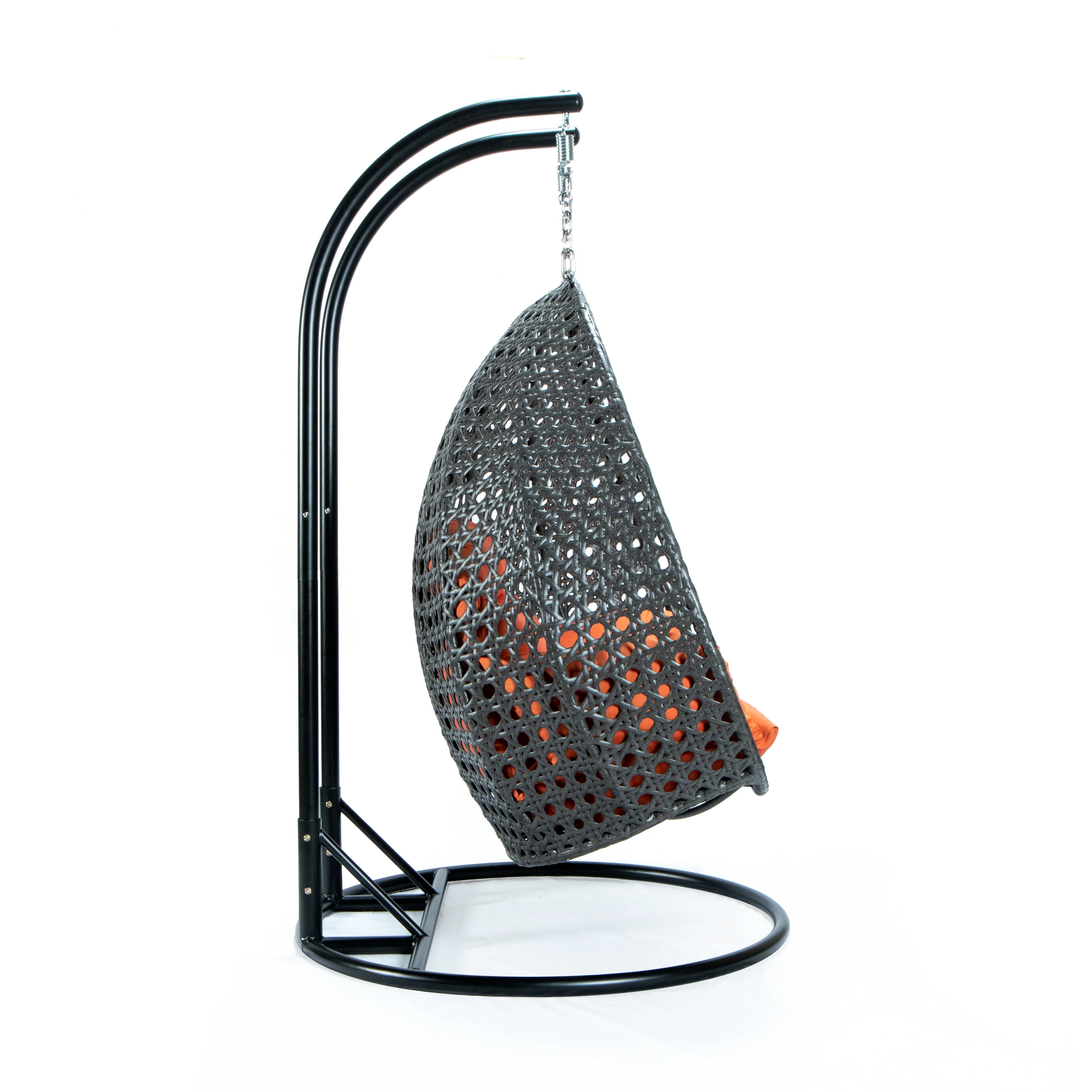 Charcoal Wicker Hanging 2 person Egg Swing Chair