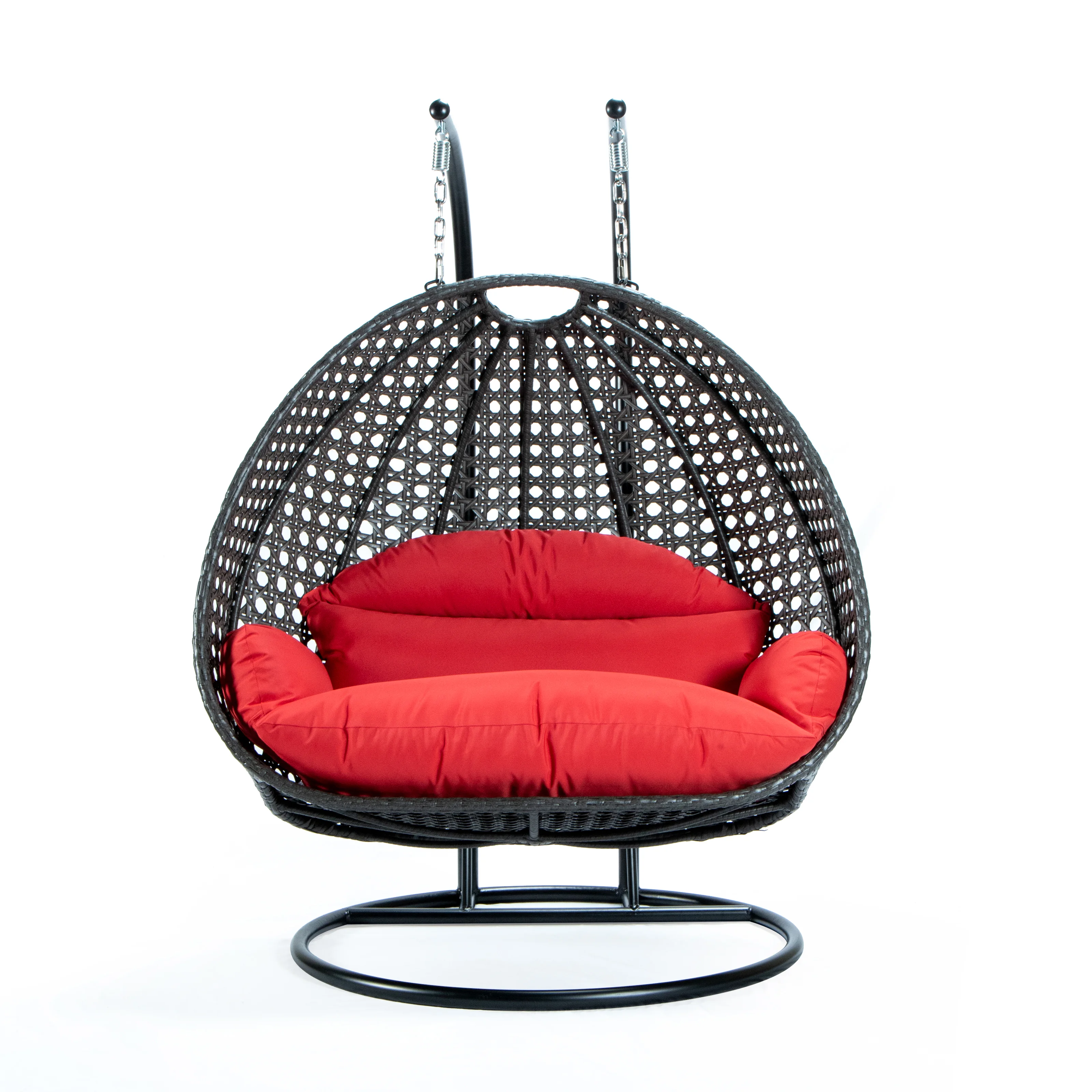 Charcoal Wicker Hanging 2 person Egg Swing Chair