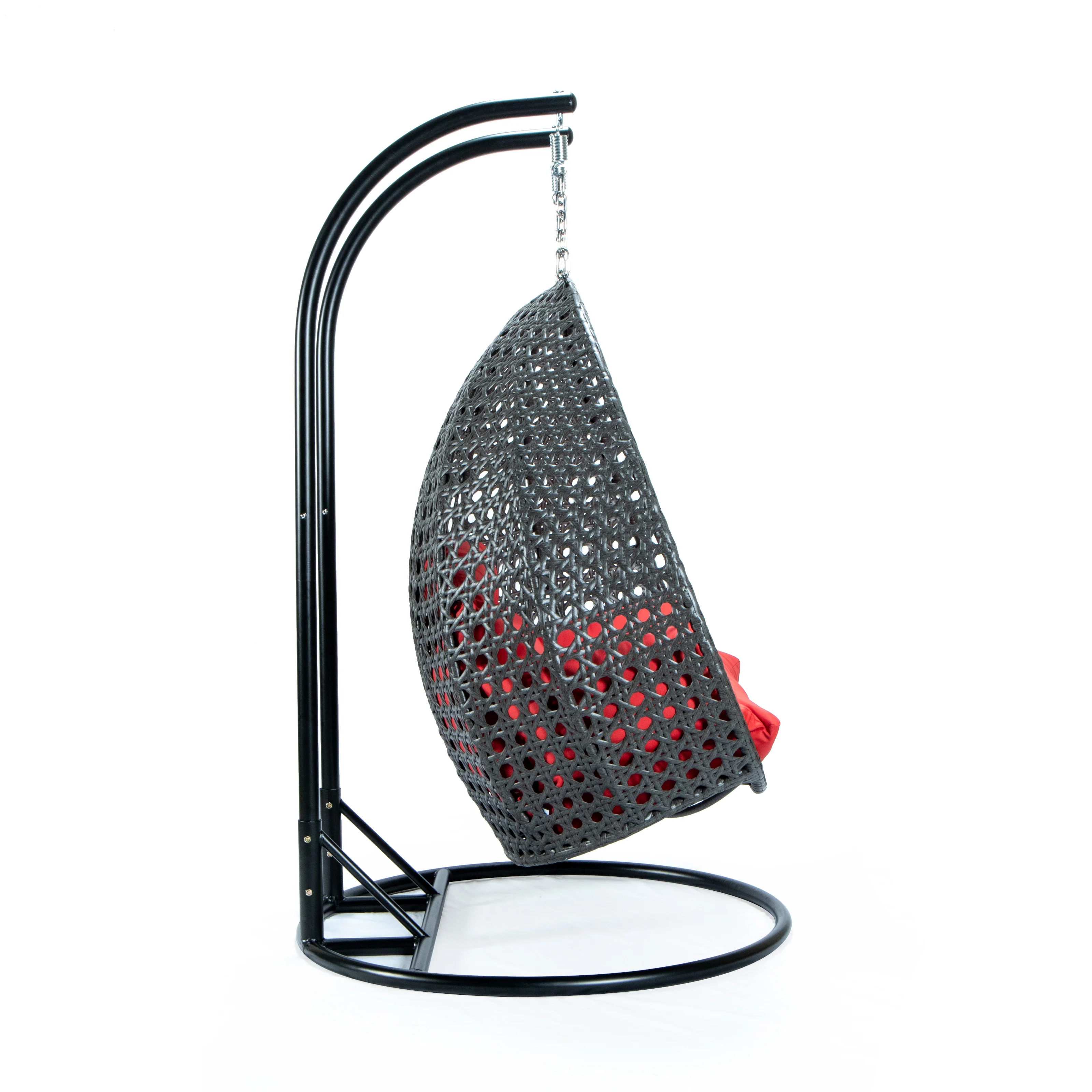 Charcoal Wicker Hanging 2 person Egg Swing Chair