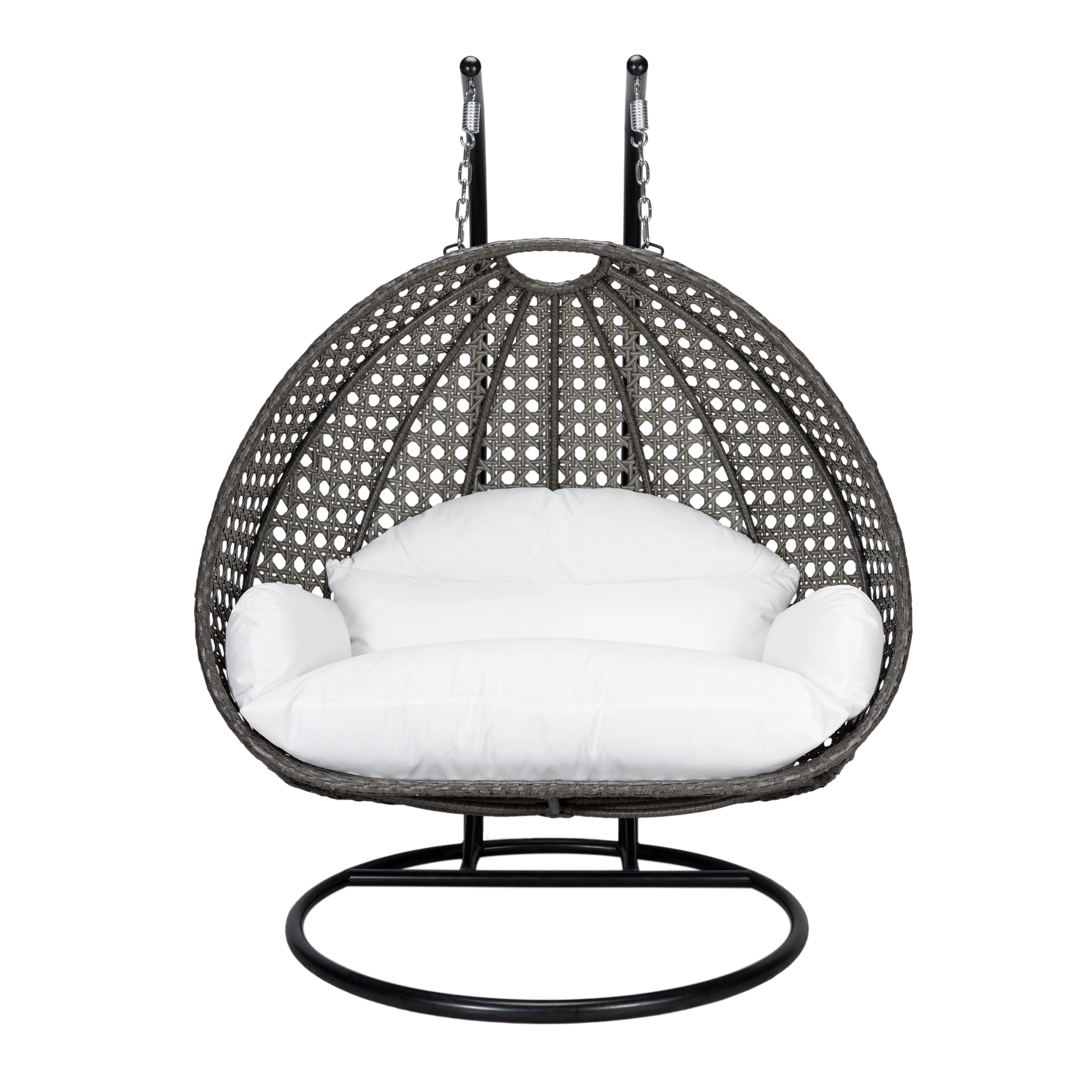 Charcoal Wicker Hanging 2 person Egg Swing Chair
