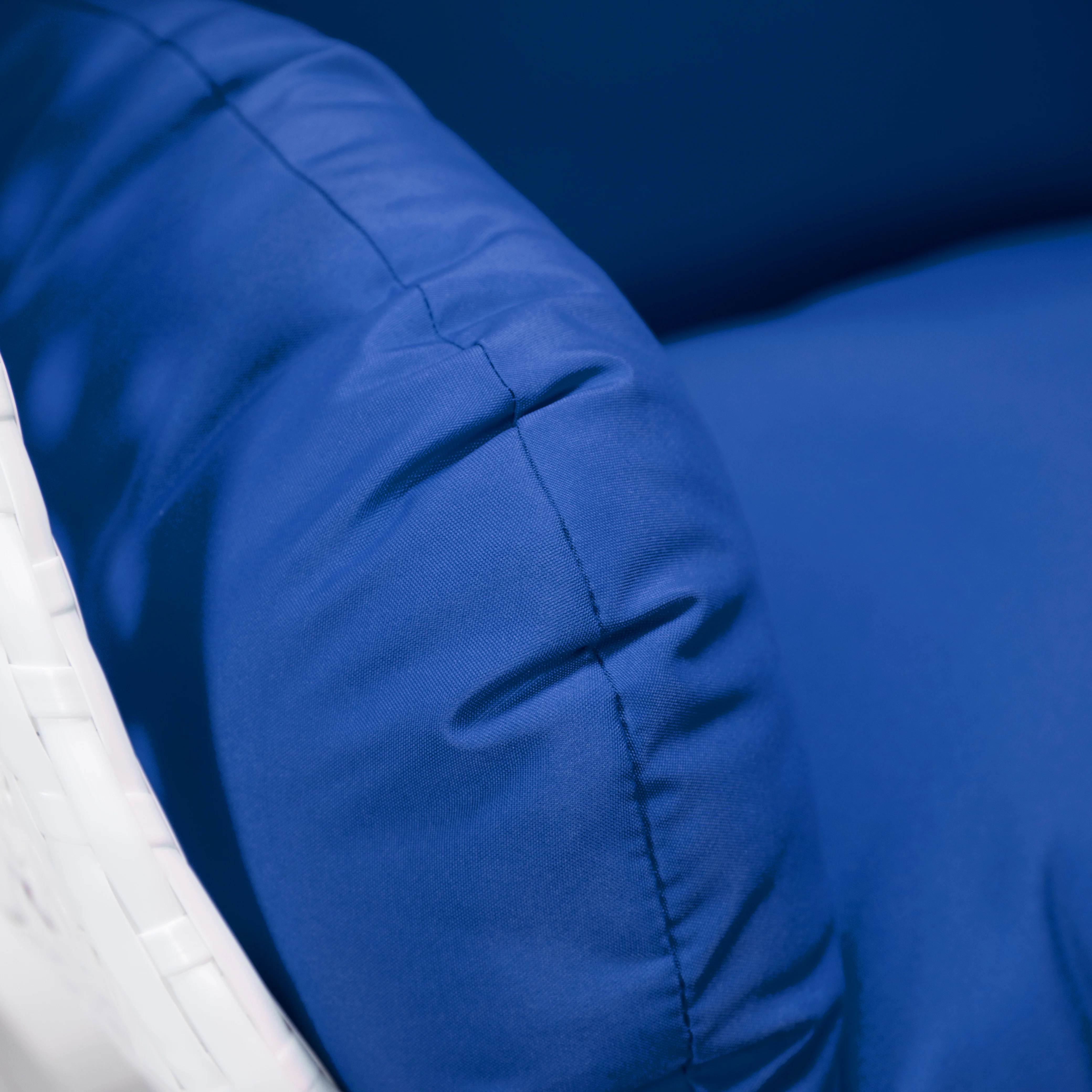 White Wicker Hanging Egg Swing Chair