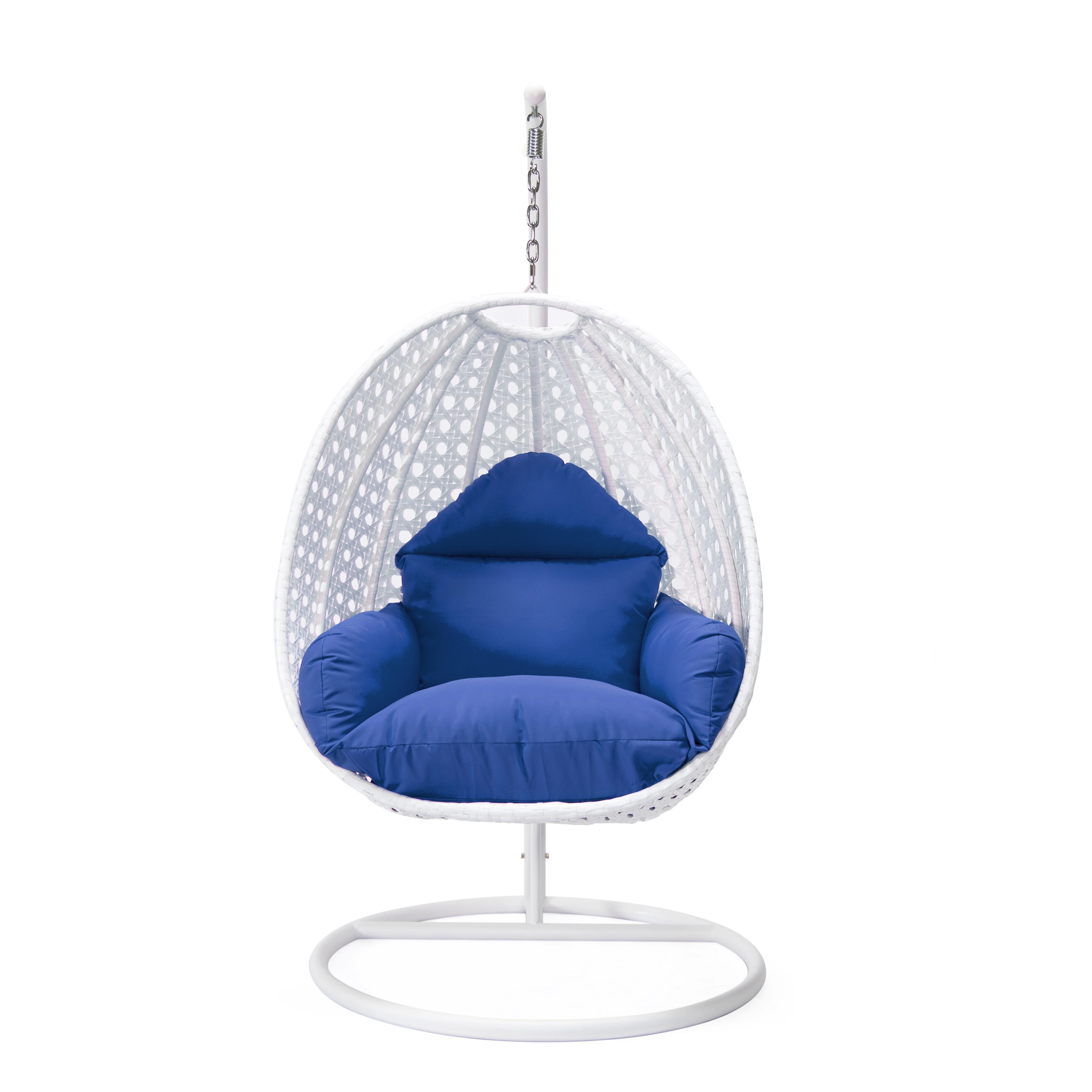 White Wicker Hanging Egg Swing Chair