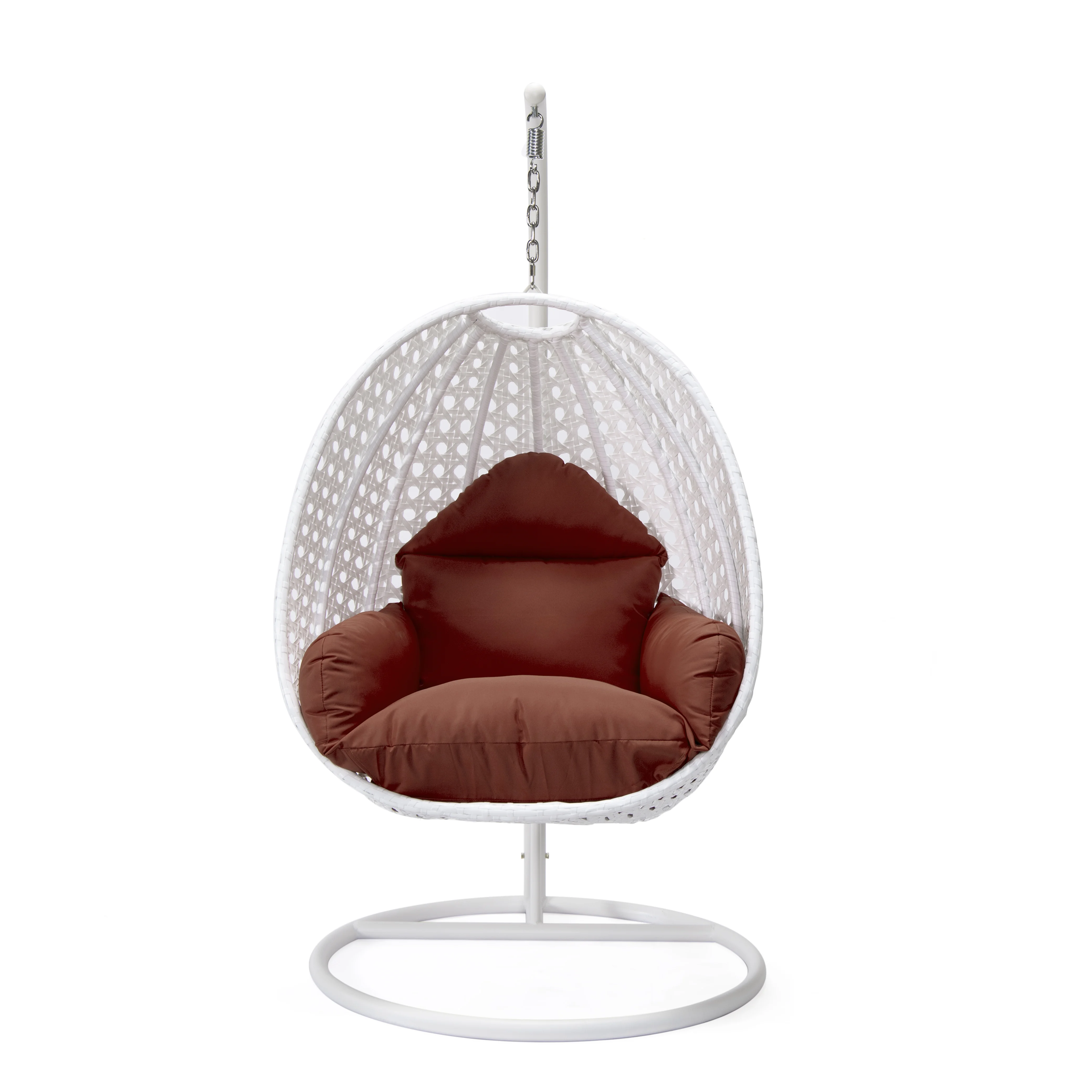 White Wicker Hanging Egg Swing Chair