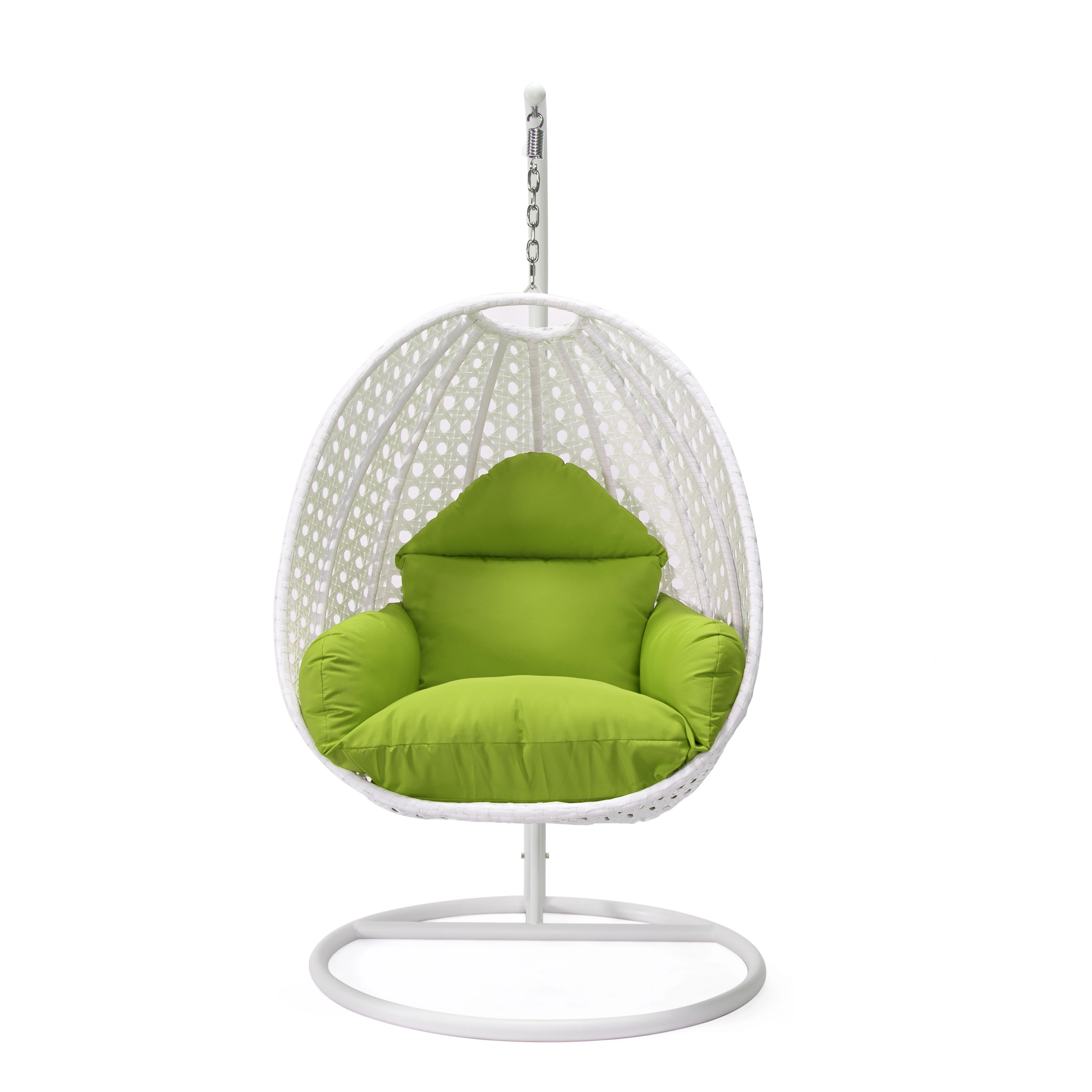 White Wicker Hanging Egg Swing Chair