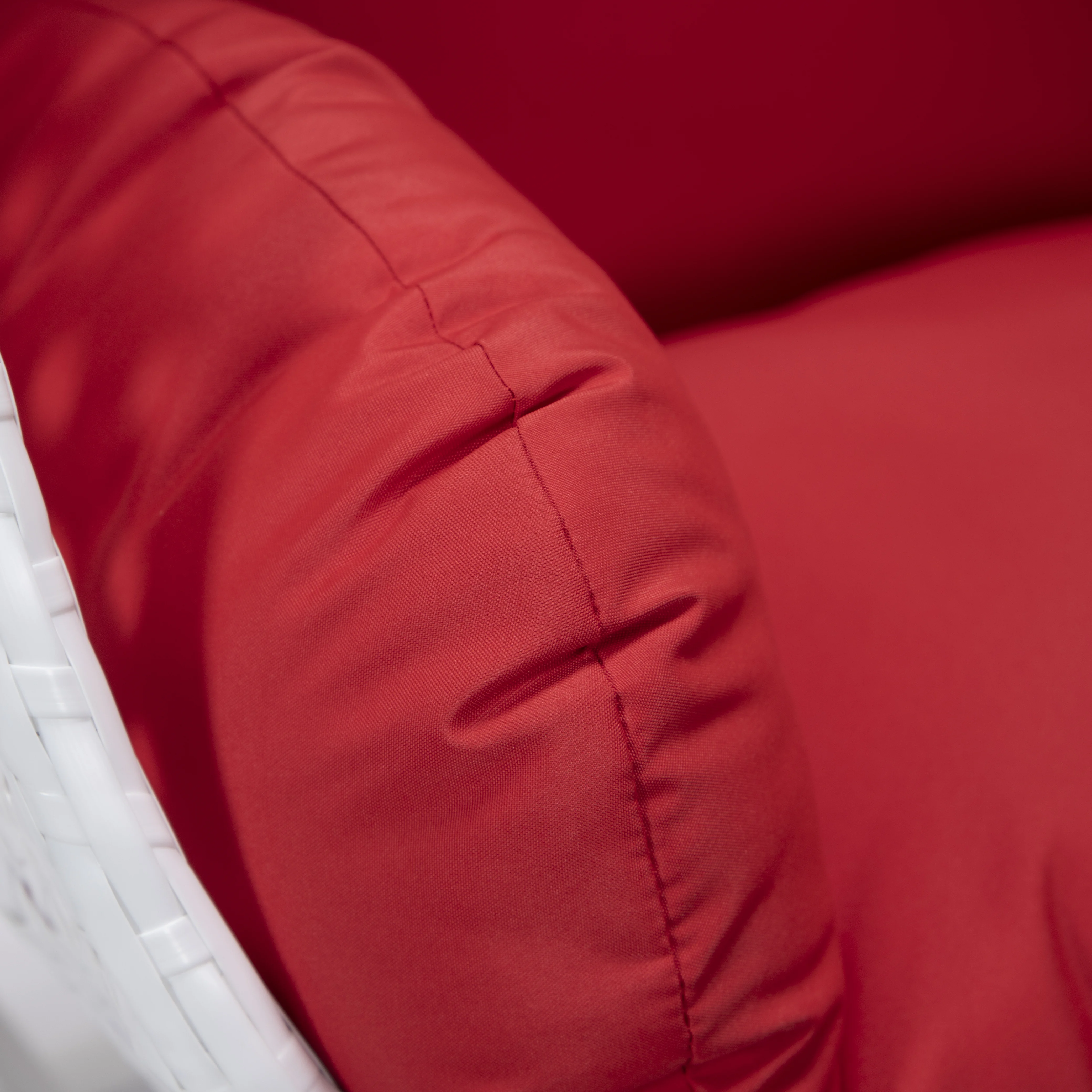 White Wicker Hanging Egg Swing Chair