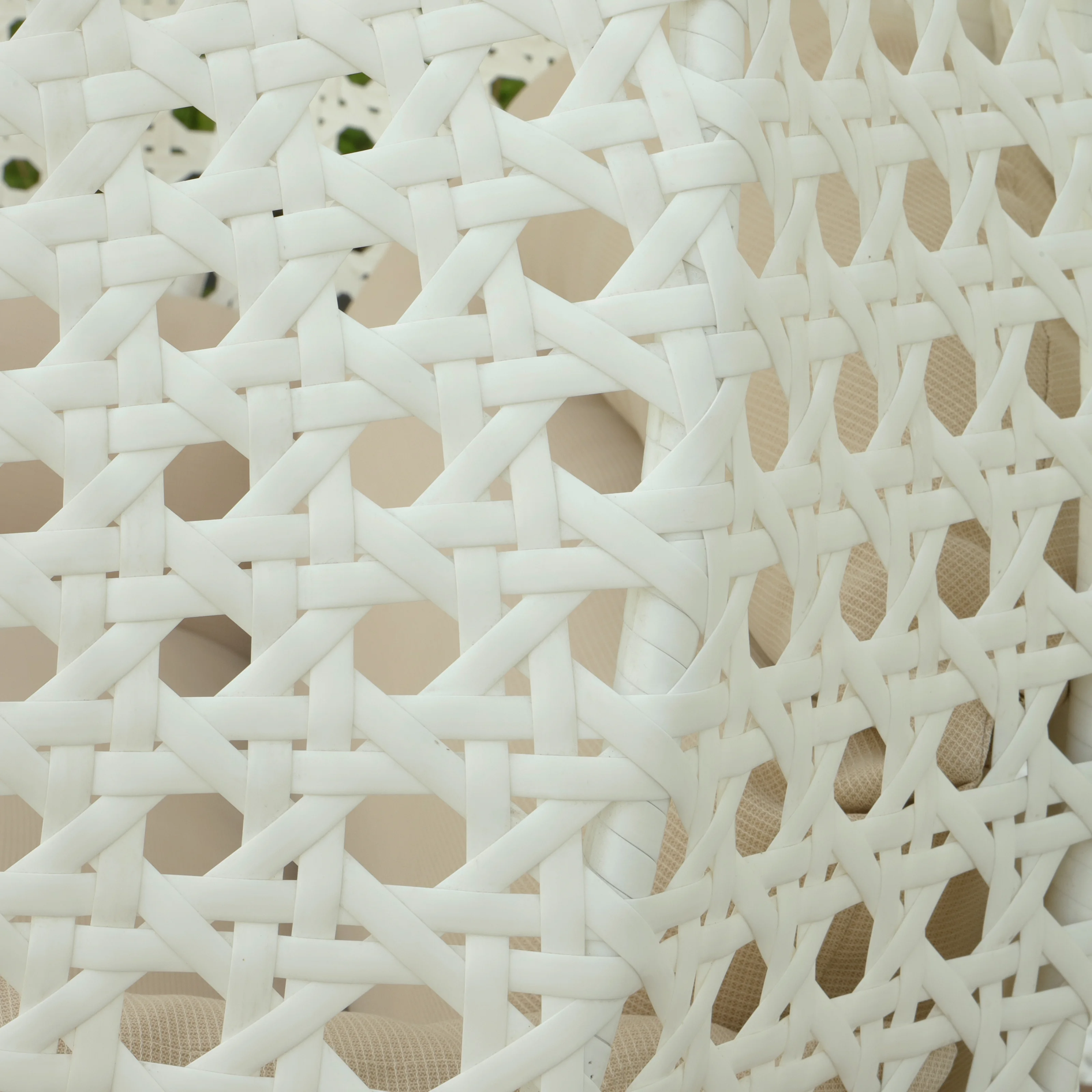 White Wicker Hanging 2 person Egg Swing Chair