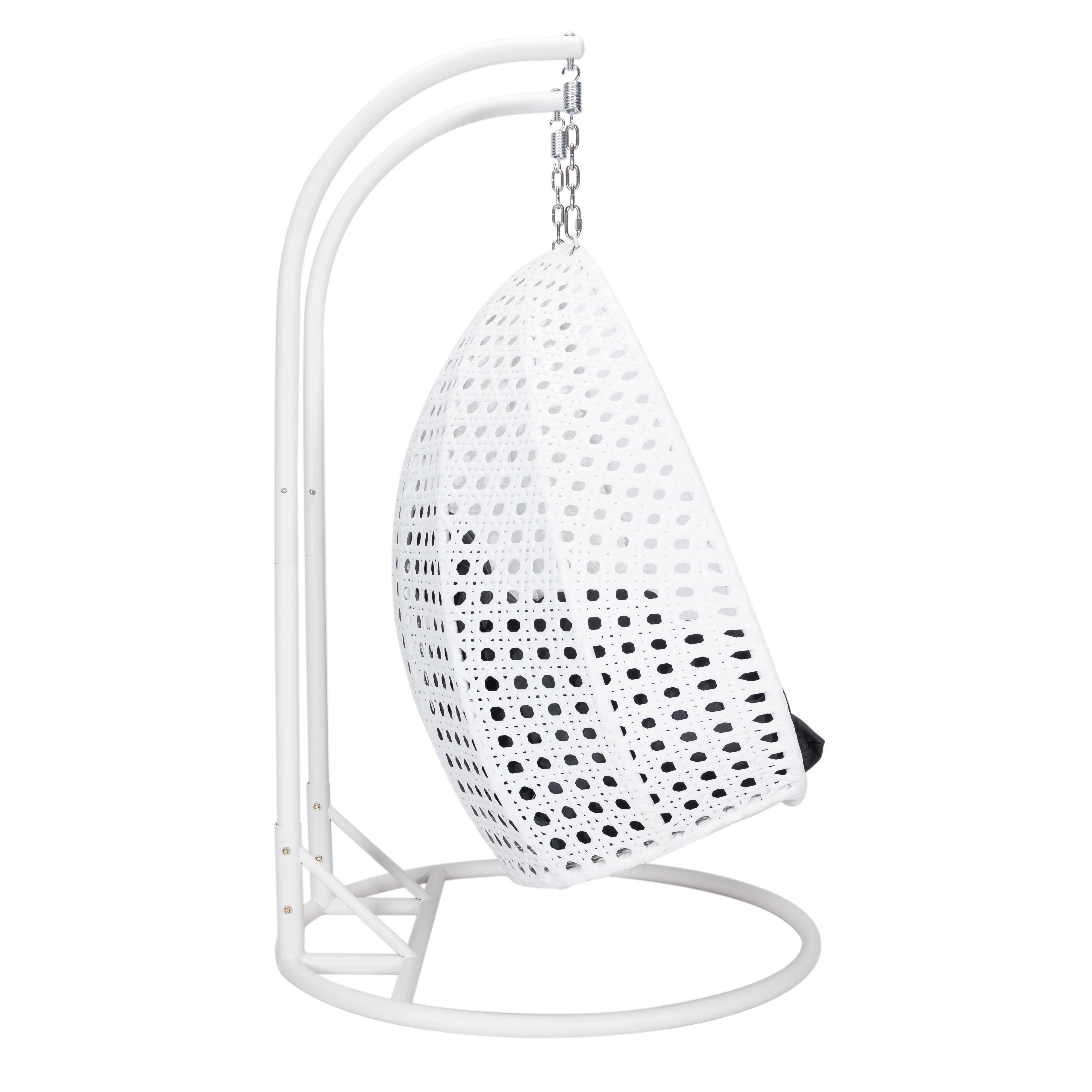 White Wicker Hanging 2 person Egg Swing Chair