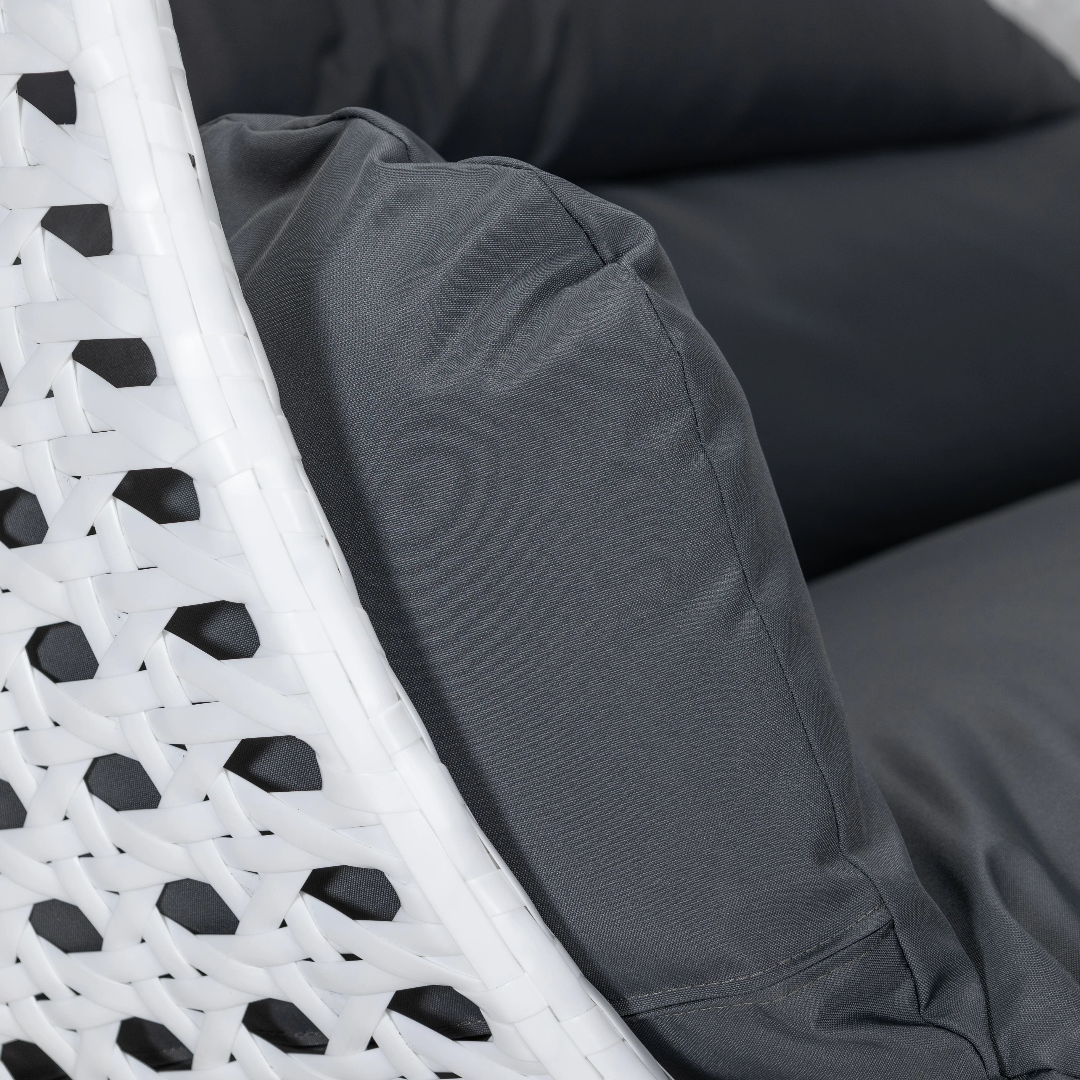 White Wicker Hanging 2 person Egg Swing Chair