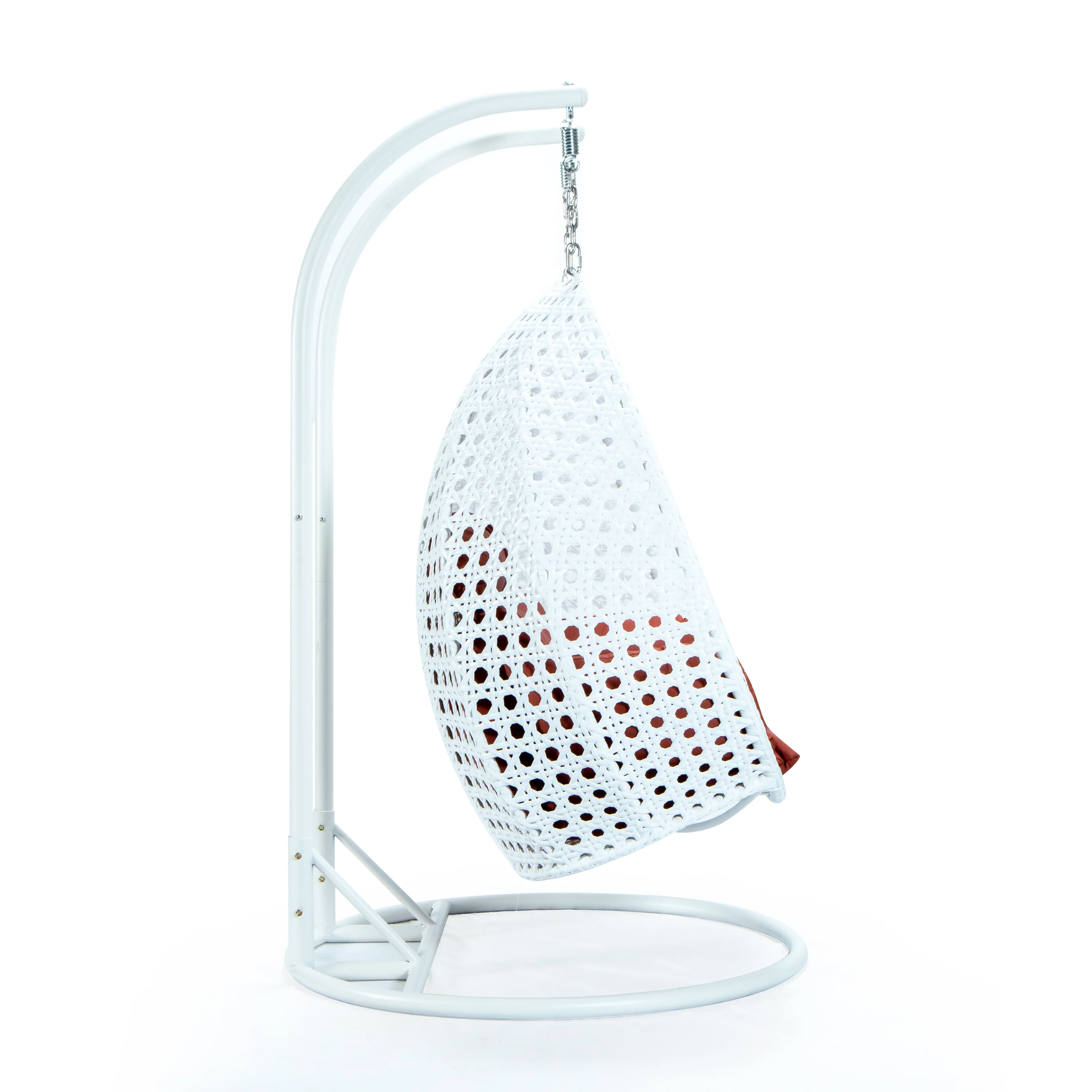 White Wicker Hanging 2 person Egg Swing Chair
