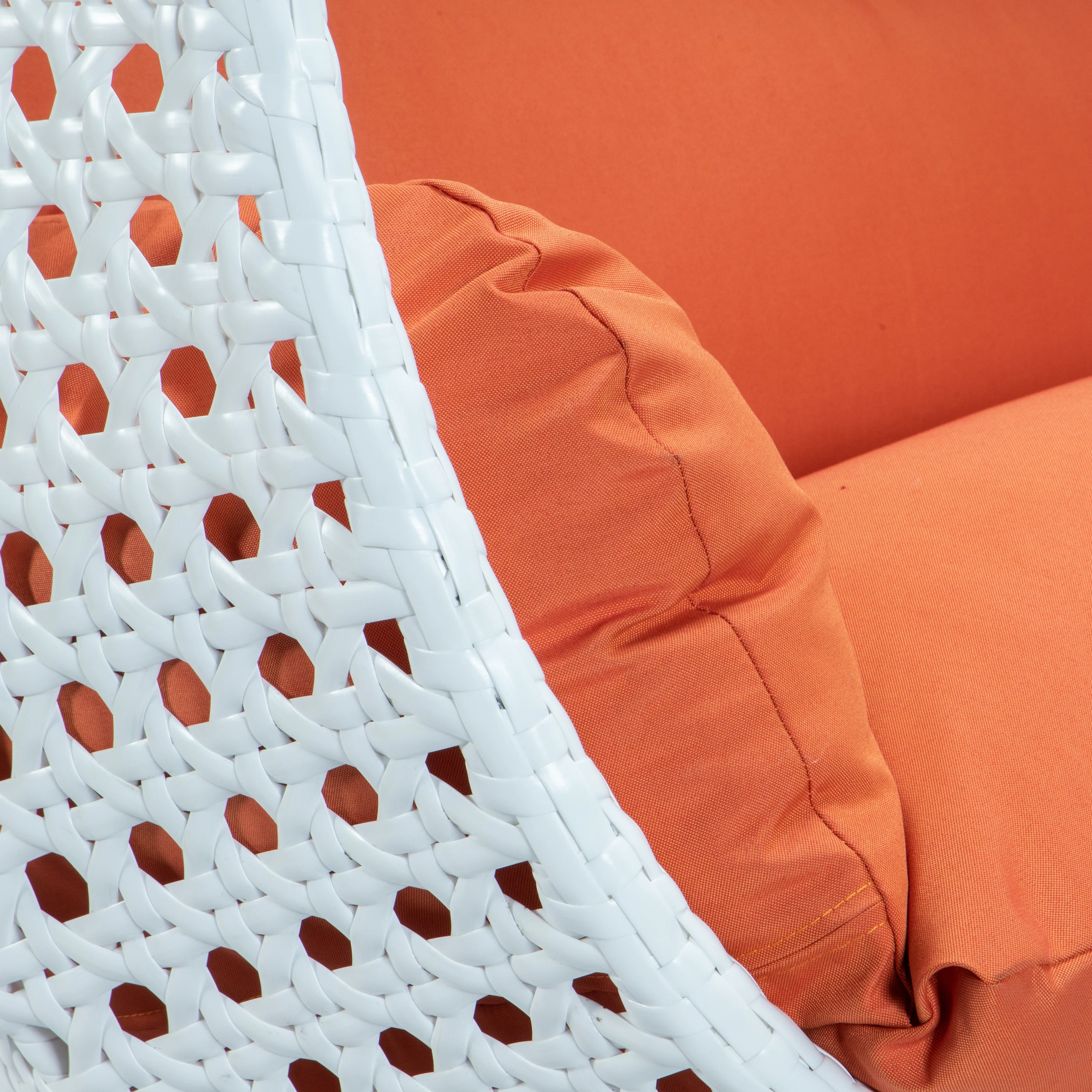 White Wicker Hanging 2 person Egg Swing Chair