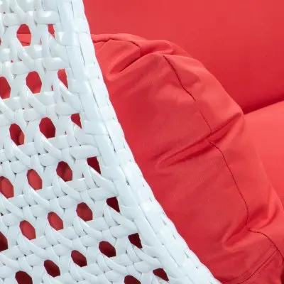 White Wicker Hanging 2 person Egg Swing Chair