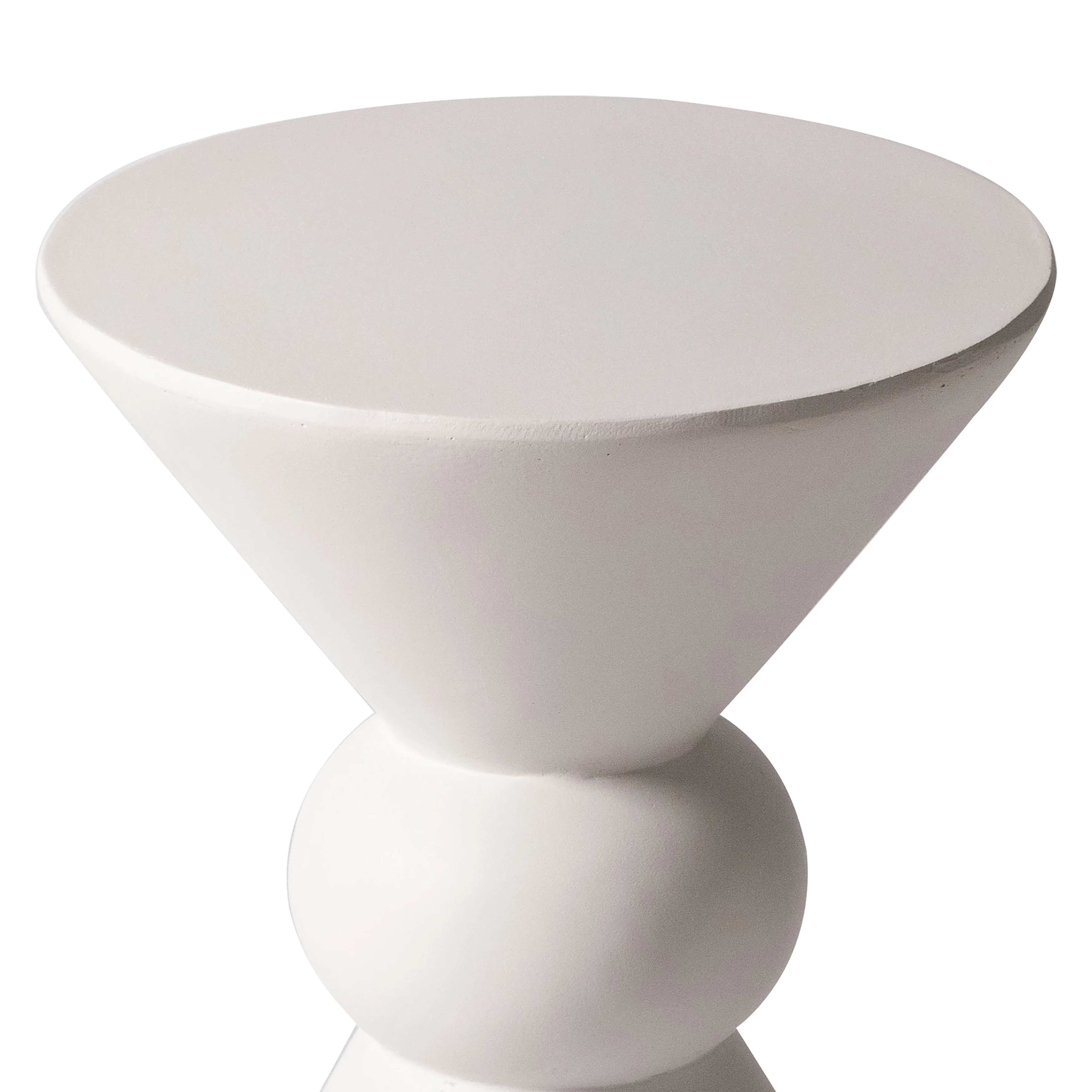 Echo Collection Fiberglass Outdoor Side Table in Cream