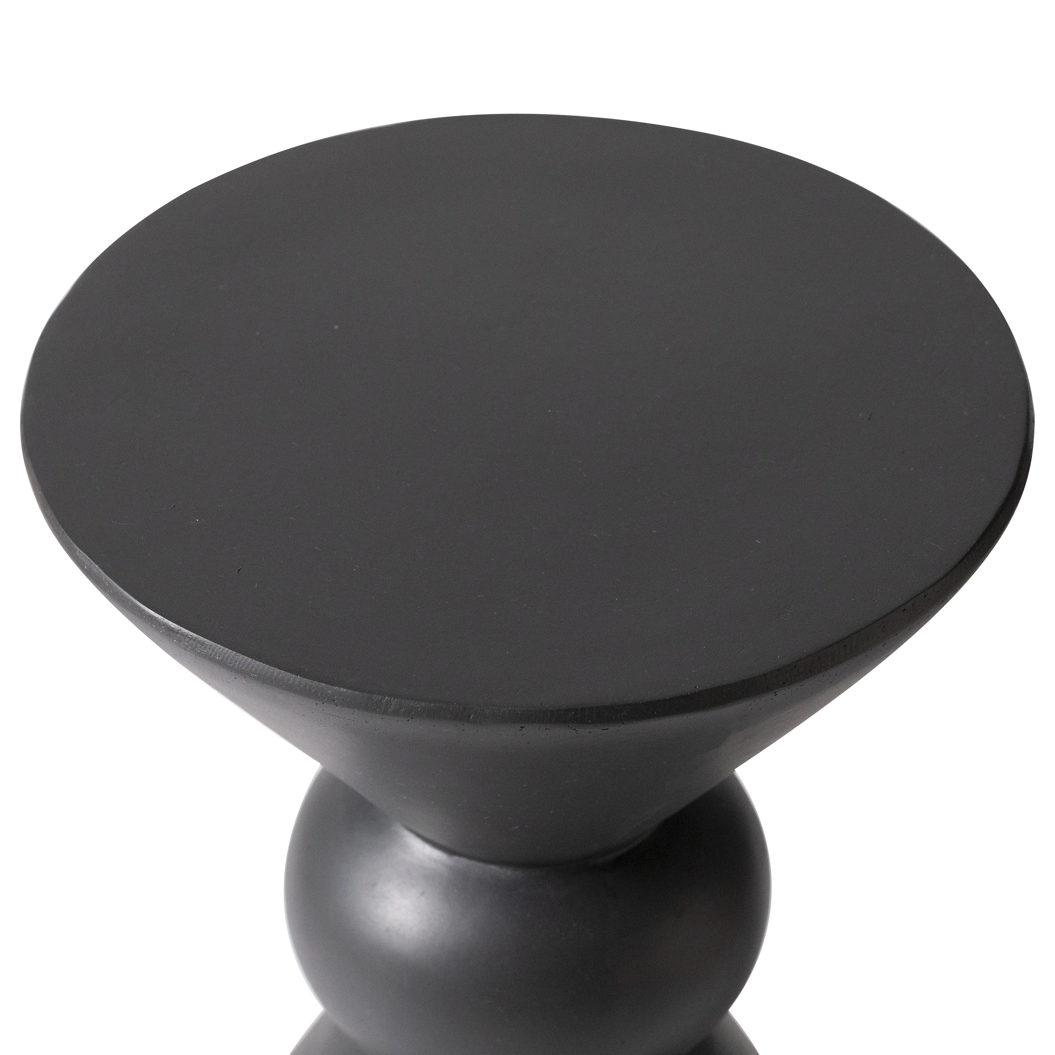 Echo Collection Fiberglass Outdoor Side Table in Dark Grey