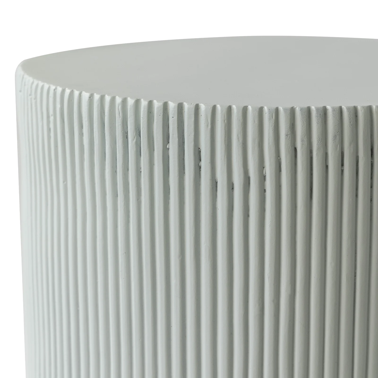 Eden Collection Fiberglass Outdoor Side Table in Light Grey