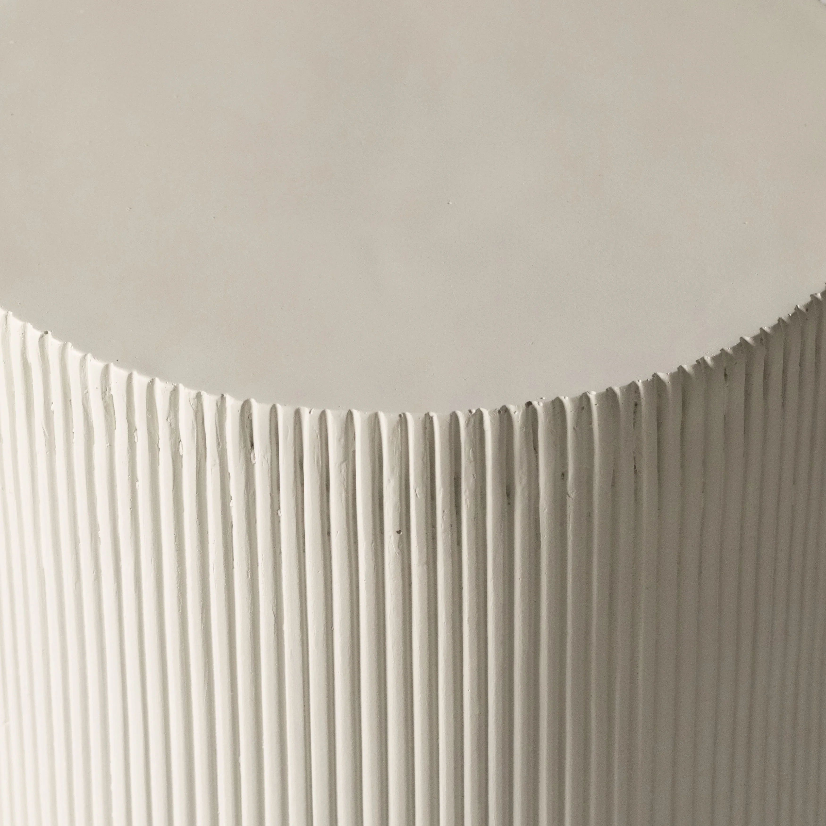 Eden Collection Fiberglass Outdoor Side Table in White