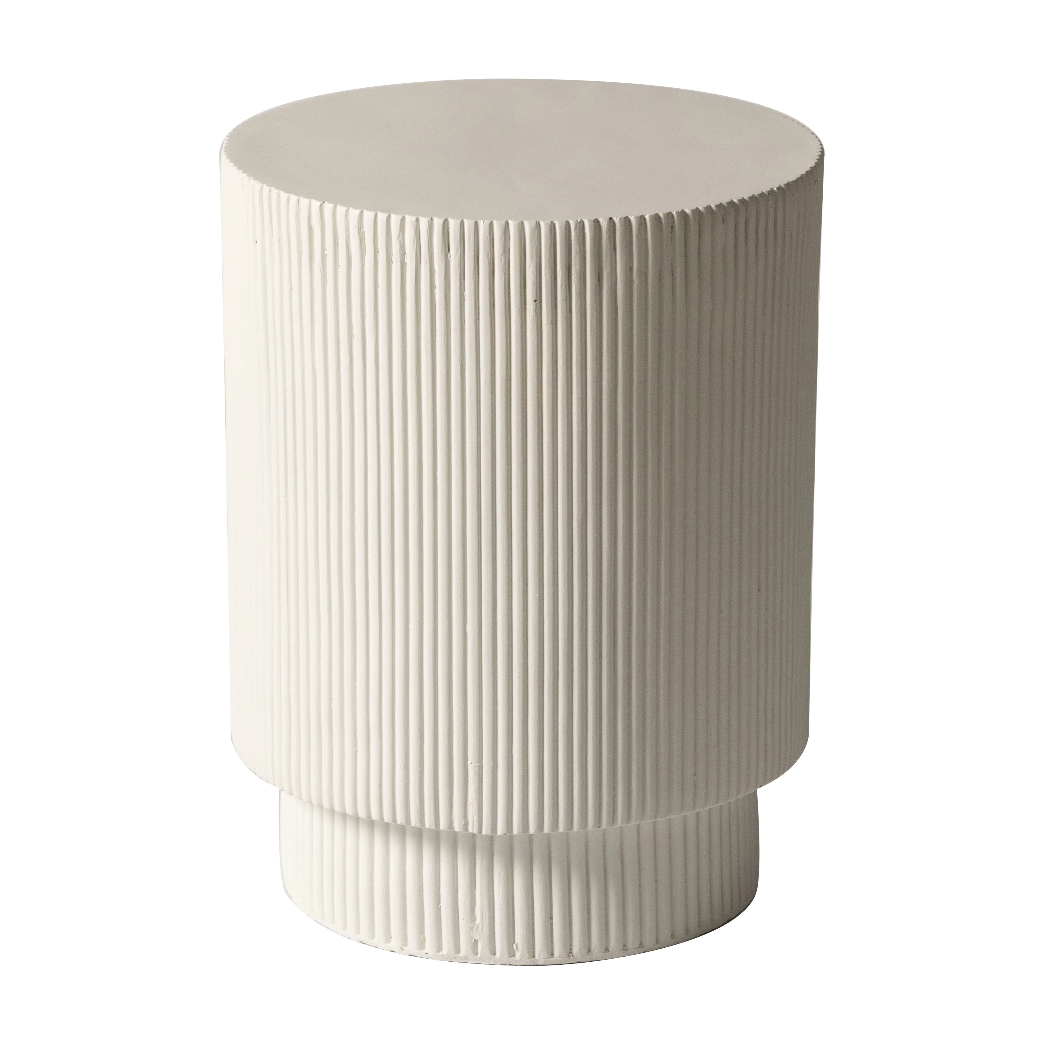Eden Collection Fiberglass Outdoor Side Table in White