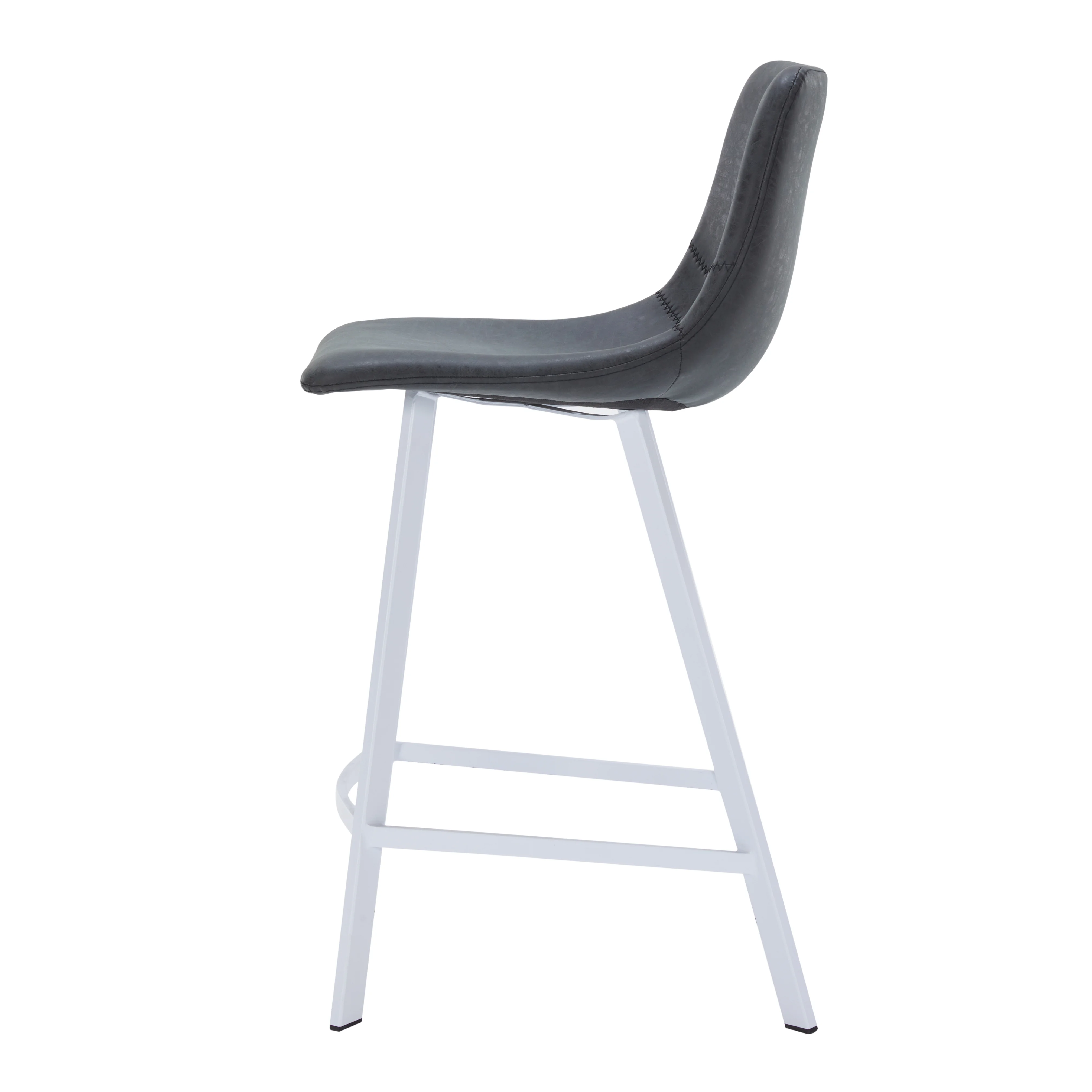 Elland - Counter stool -White Base-Charcoal Black