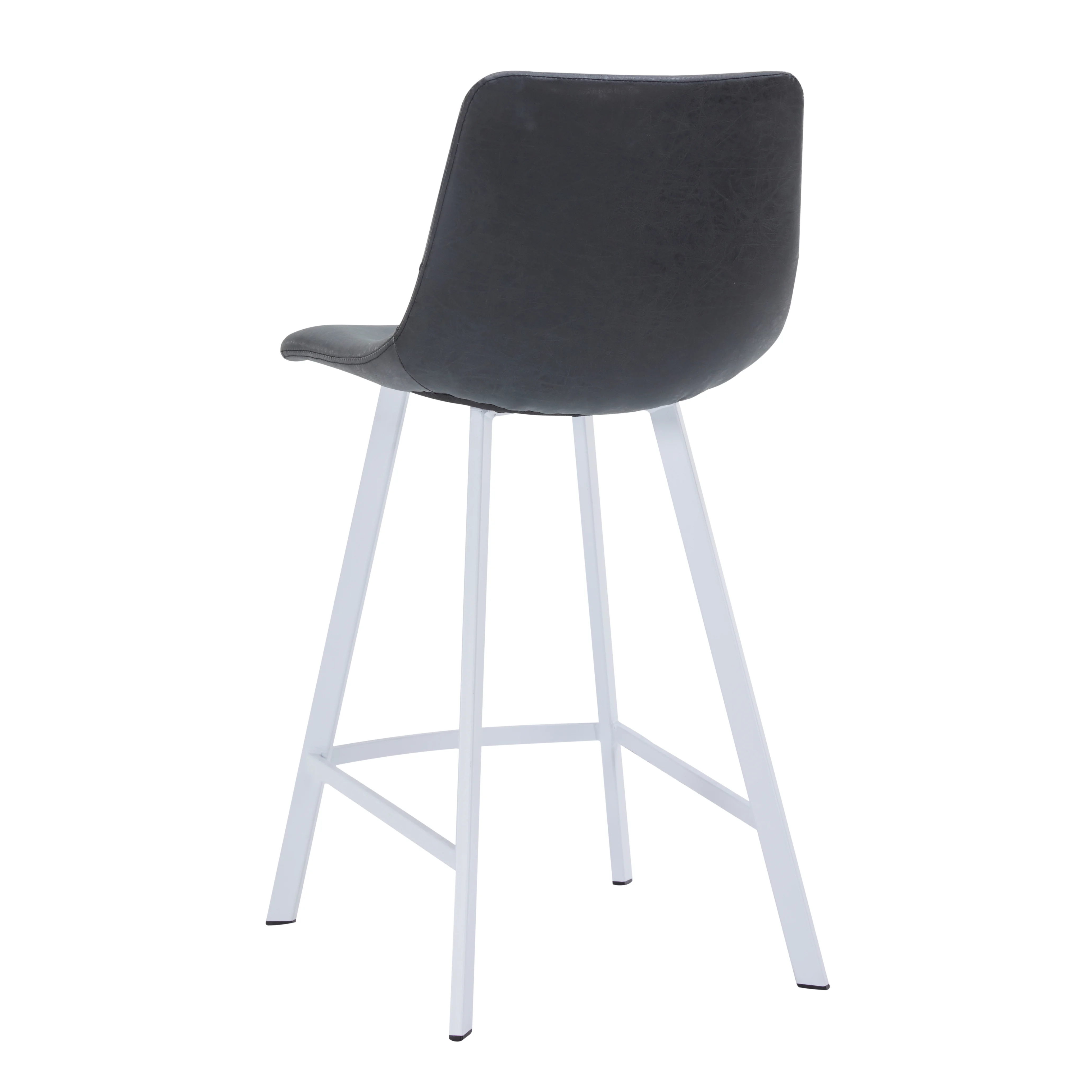 Elland - Counter stool -White Base-Charcoal Black