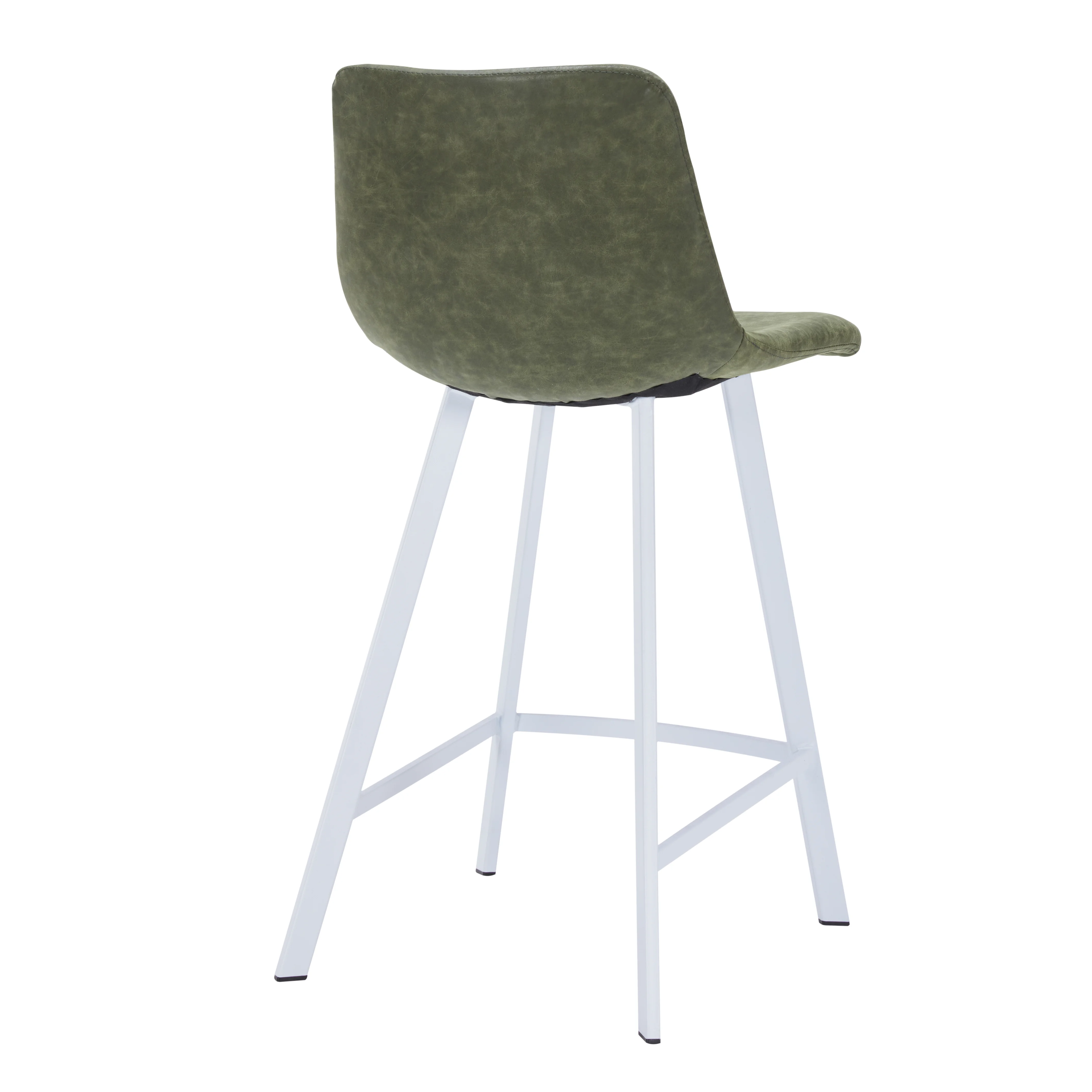 Elland - Counter stool - Olive Green- White Base