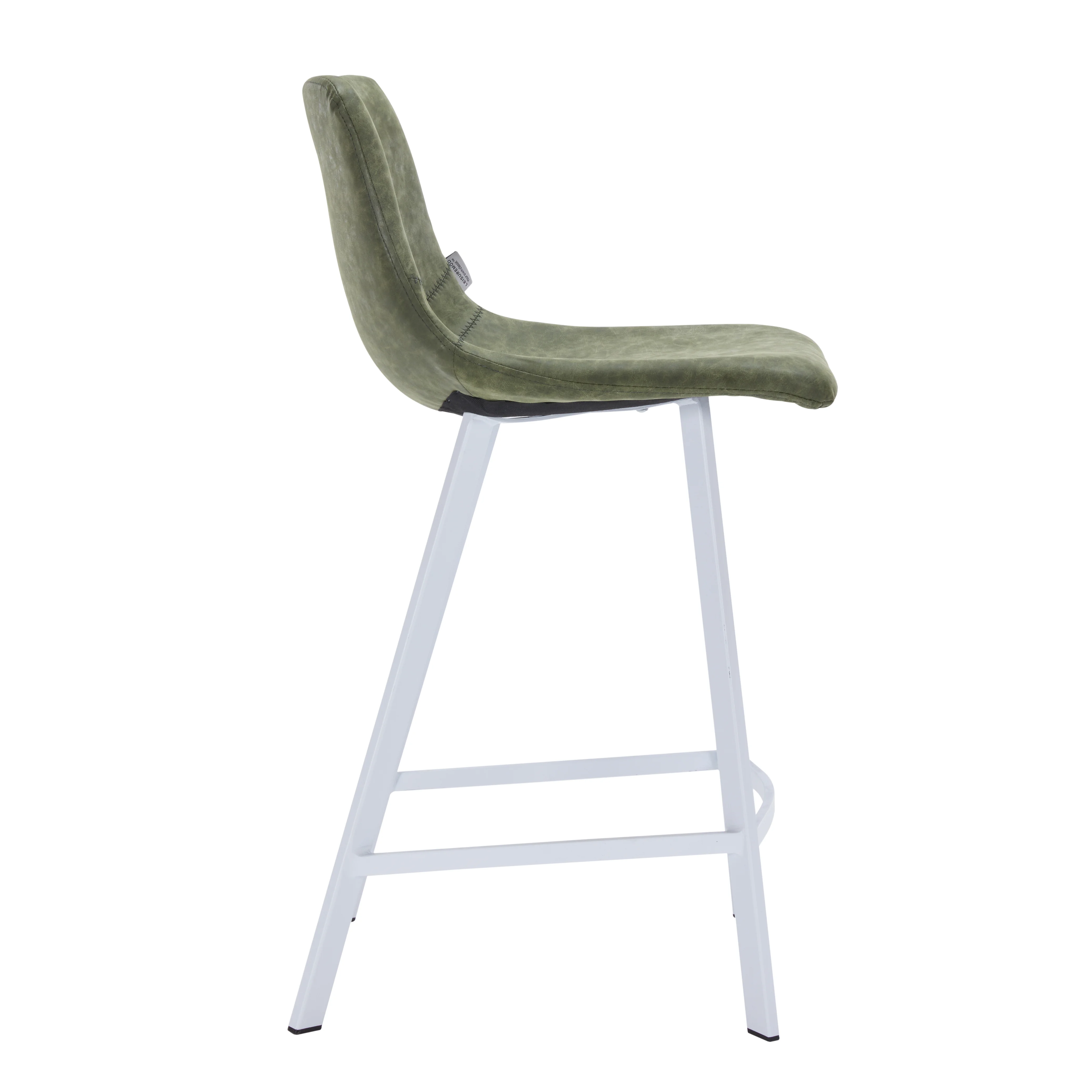 Elland - Counter stool - Olive Green- White Base