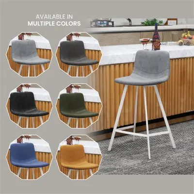 Elland - Counter stool -Light Grey- White base