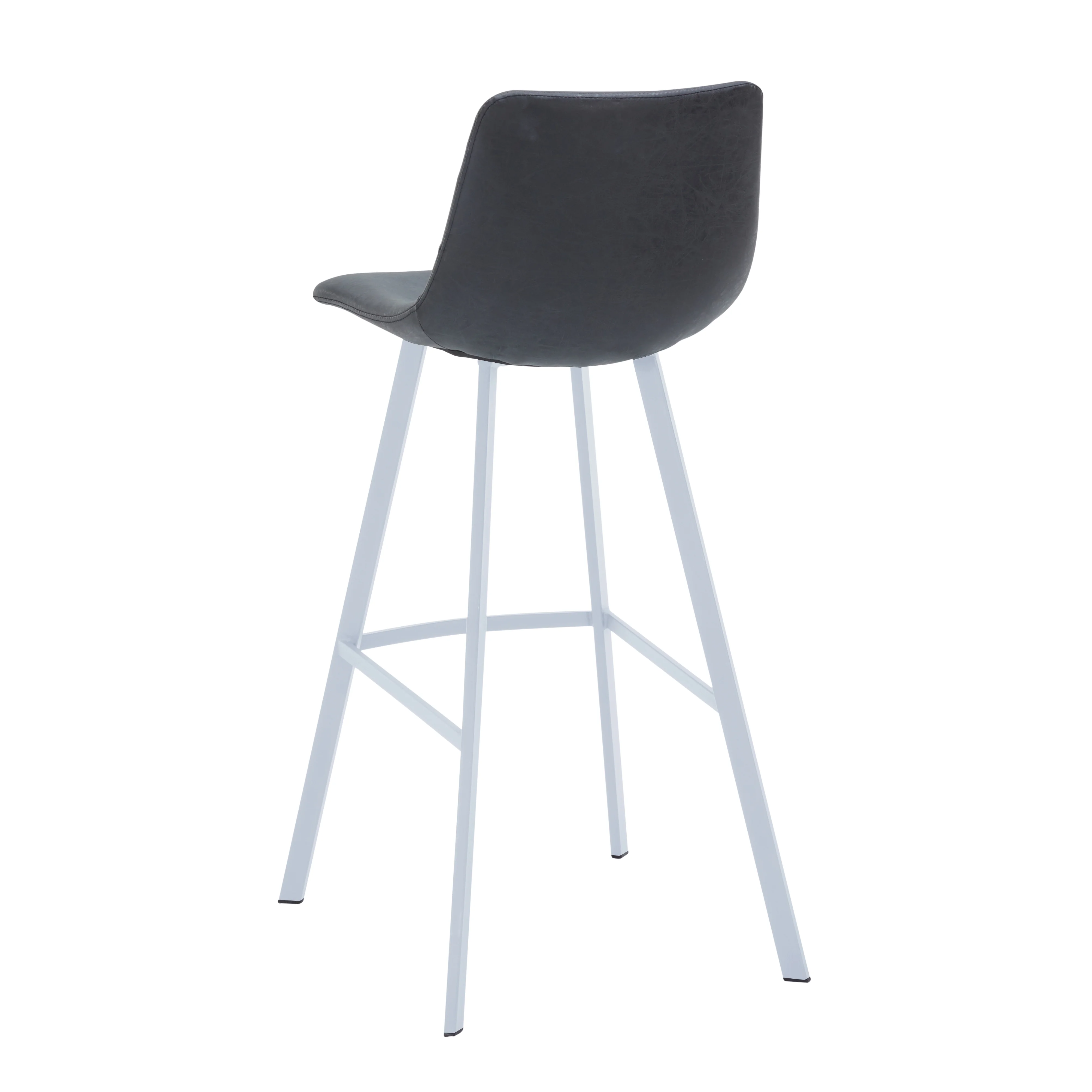 Elland - Bar stool -Charcoal Black- White Base