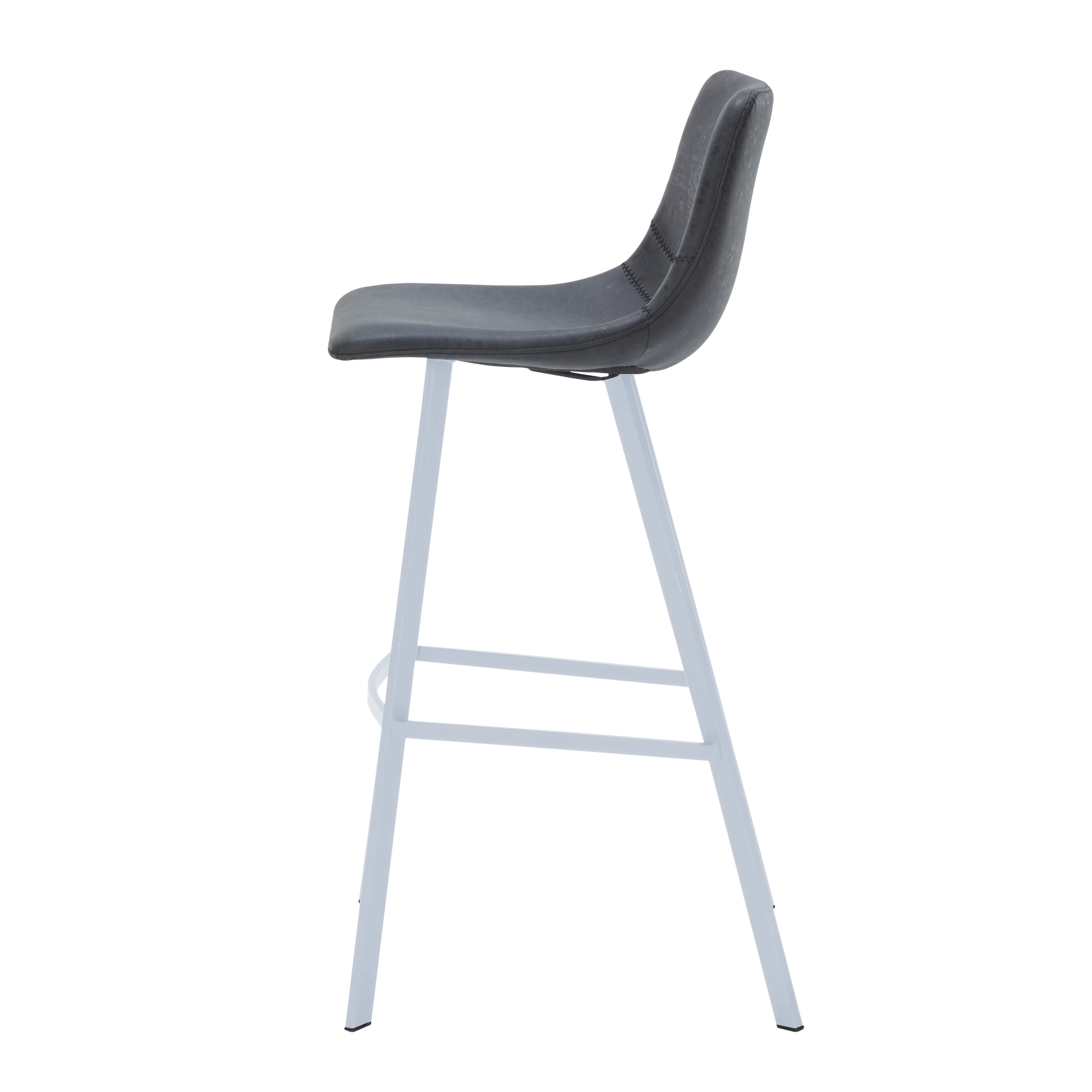 Elland - Bar stool -Charcoal Black- White Base Set of 2