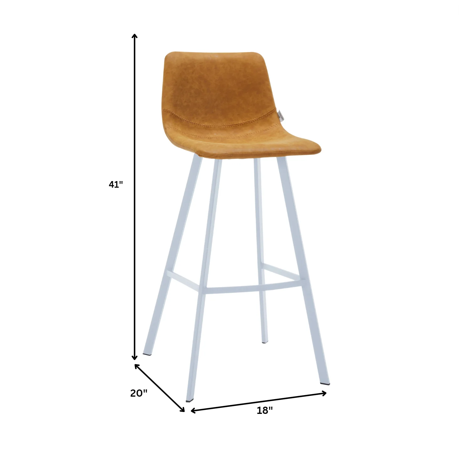 Elland - Bar stool - Light Brown - White Base