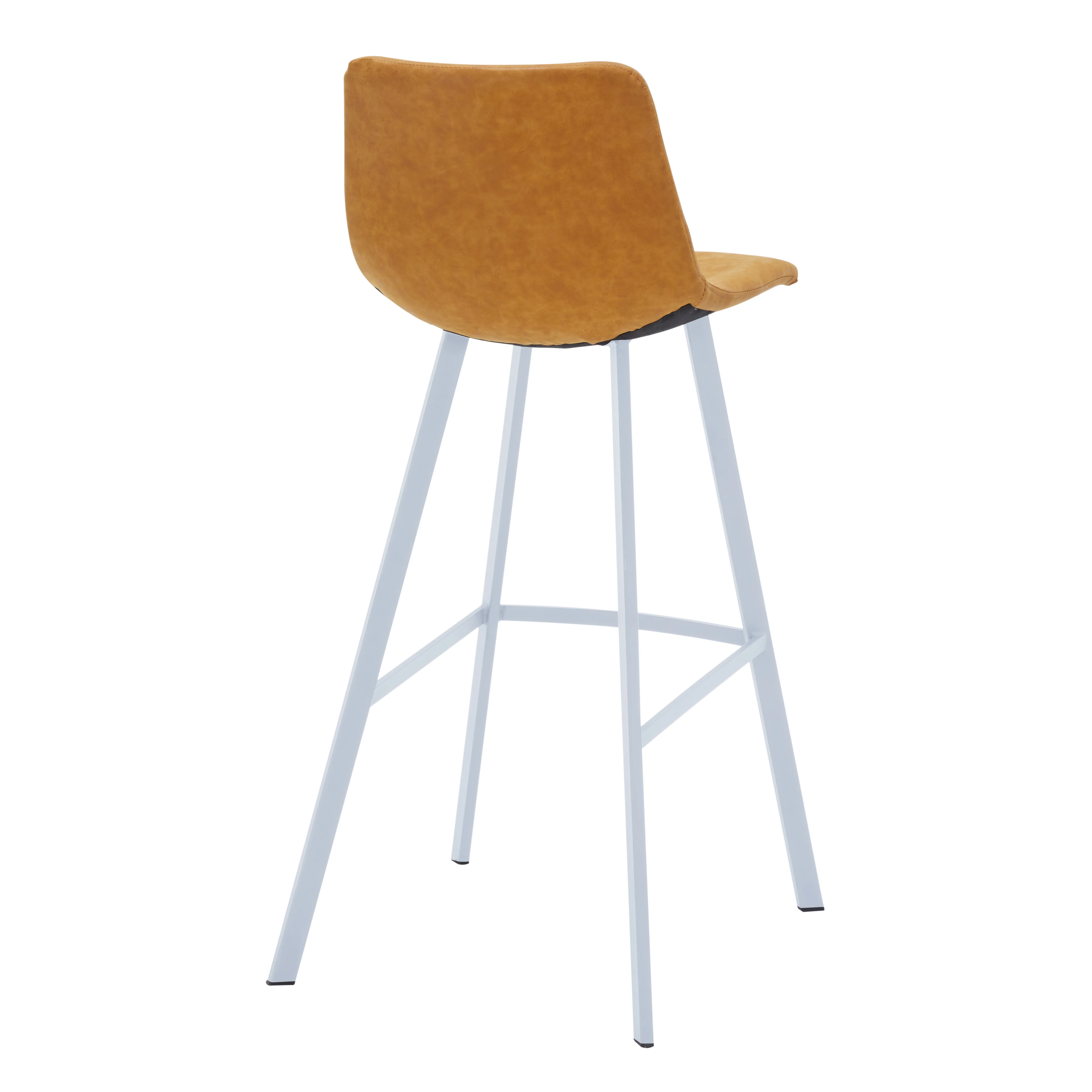 Elland - Bar stool - Light Brown - White Base Set of 2
