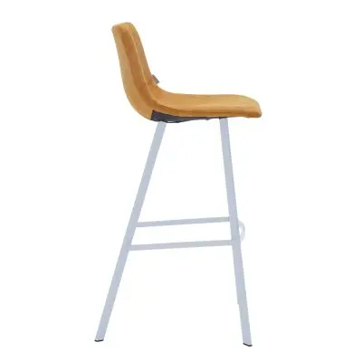 Elland - Bar stool - Light Brown - White Base Set of 2