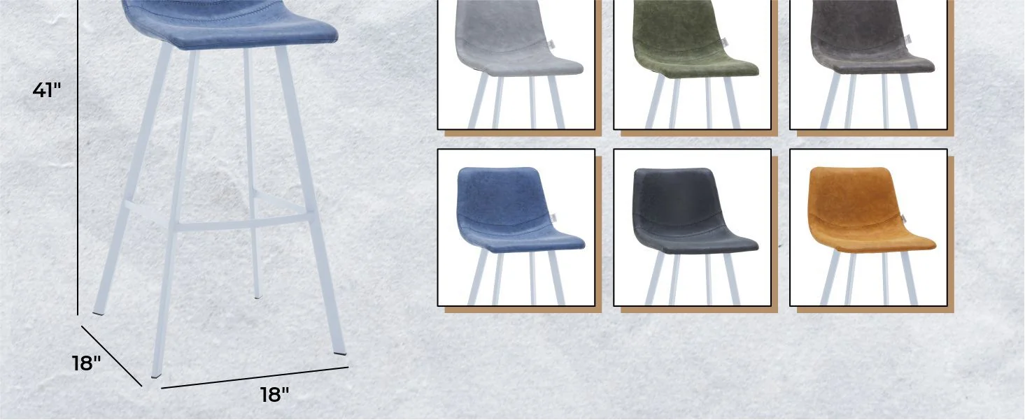 Elland - Bar stool - Peacock Blue - White Base